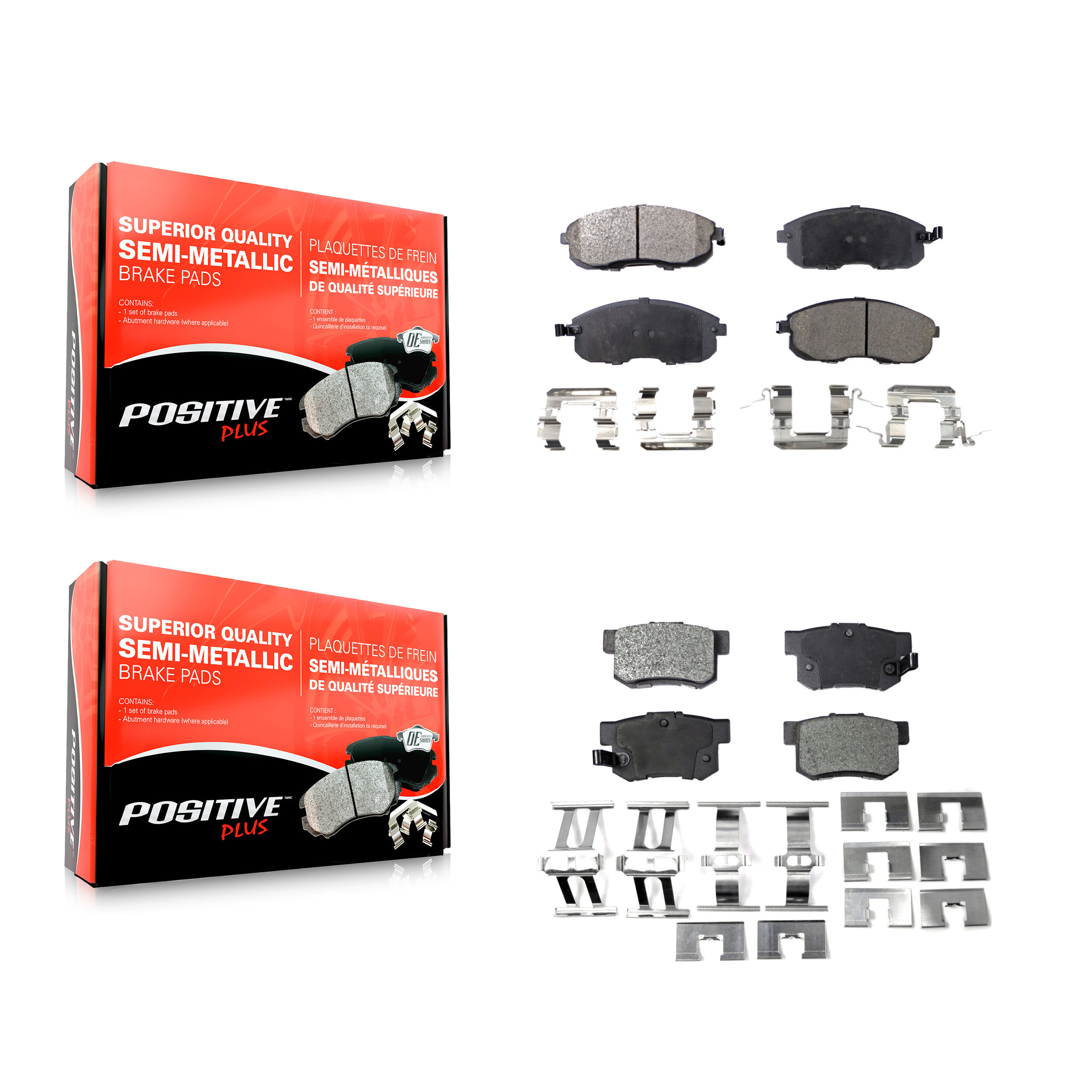 Positive Plus - KPF-100366 - Front and Rear Disc Brake Pad Kits