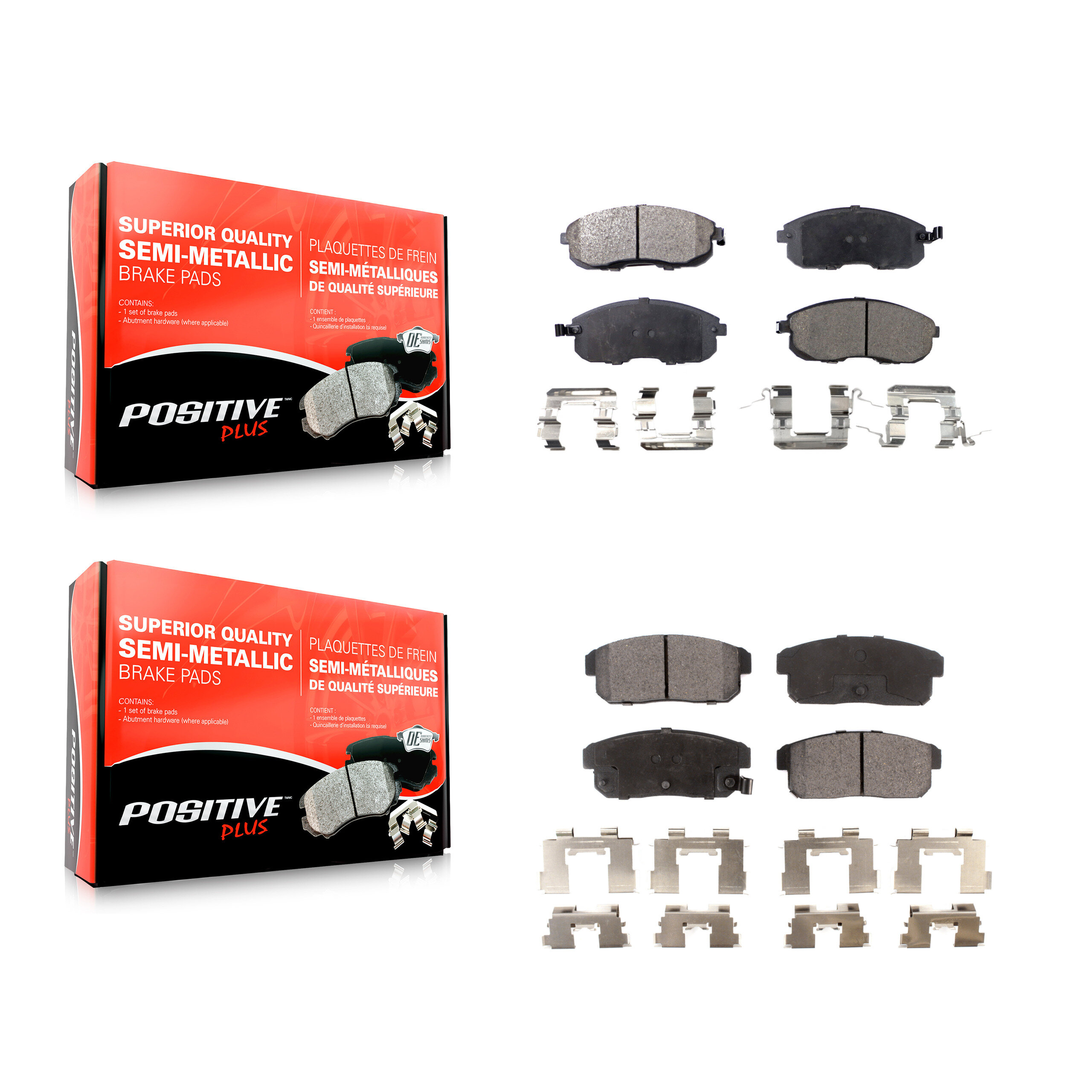 Positive Plus - KPF-100368 - Front and Rear Disc Brake Pad Kits