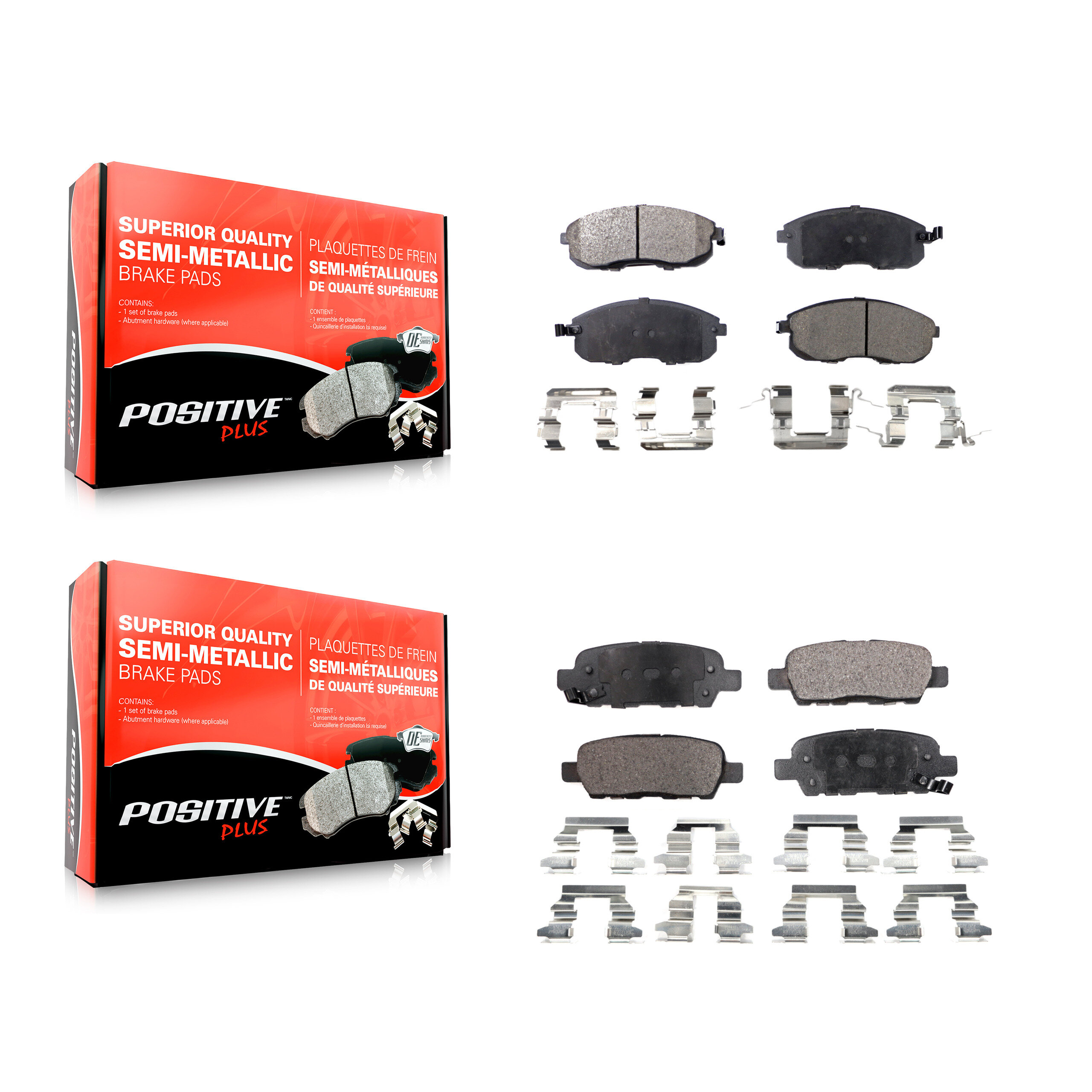 Positive Plus - KPF-100369 - Front and Rear Disc Brake Pad Kits