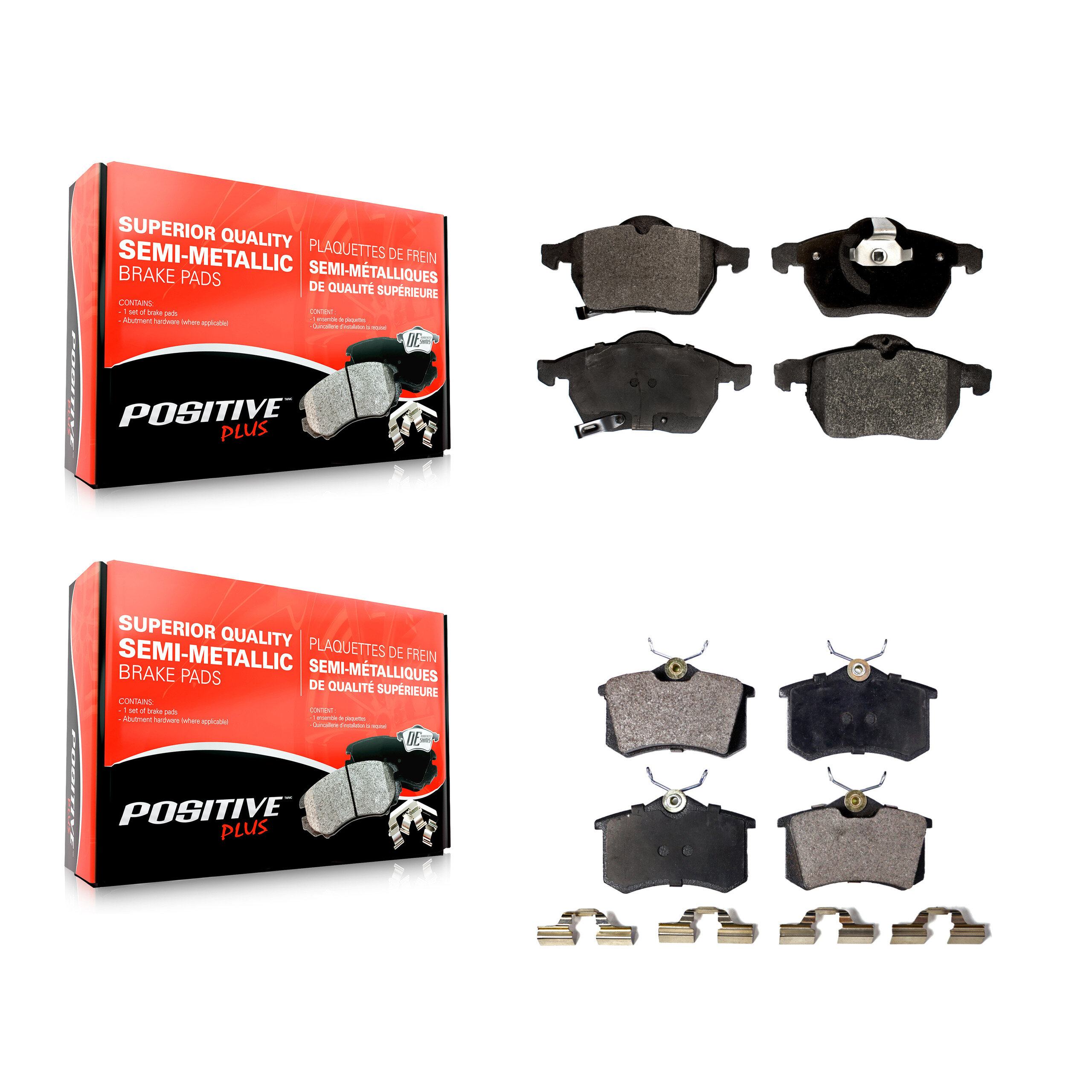 Positive Plus - KPF-100370 - Front and Rear Disc Brake Pad Kits