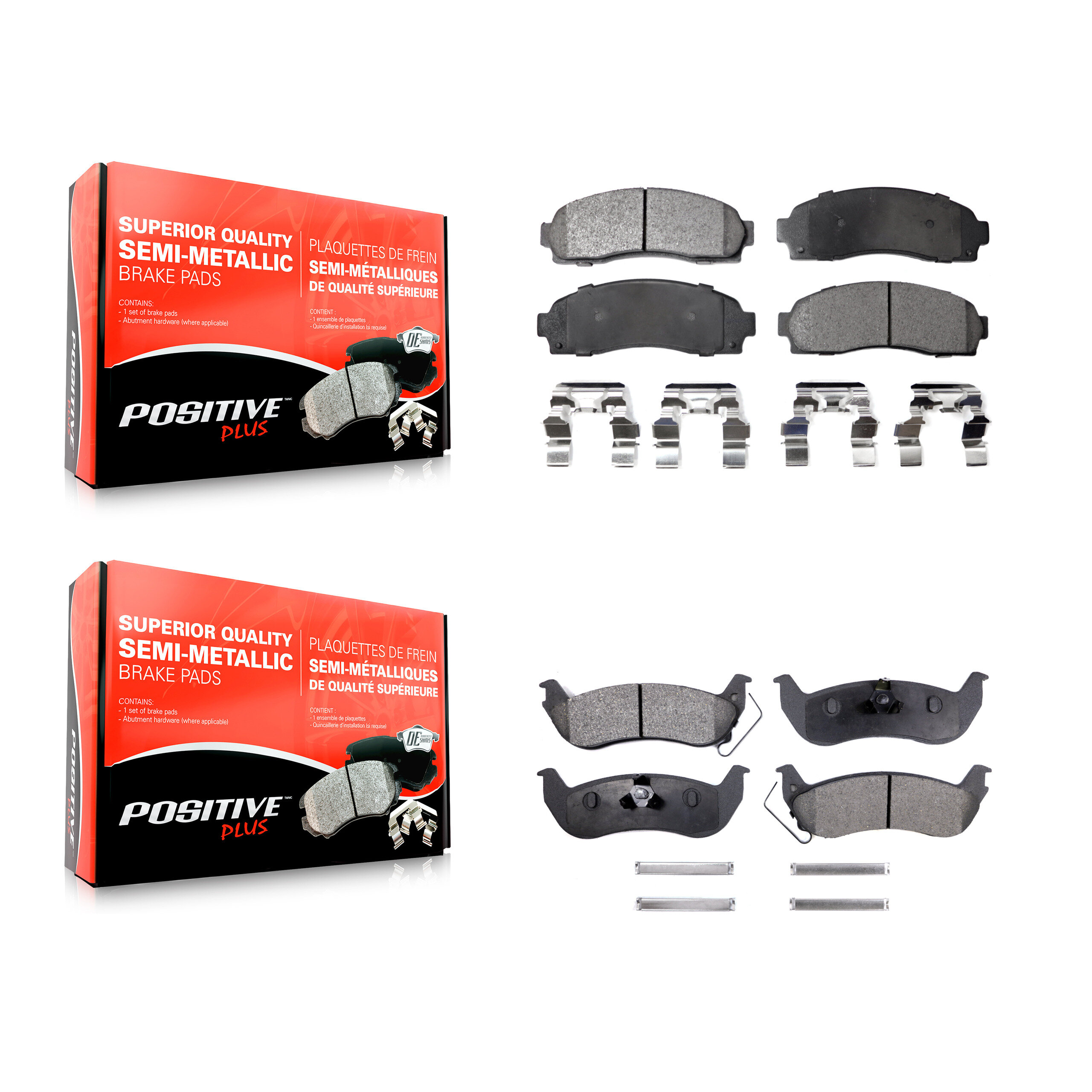 Positive Plus - KPF-100377 - Front and Rear Disc Brake Pad Kits