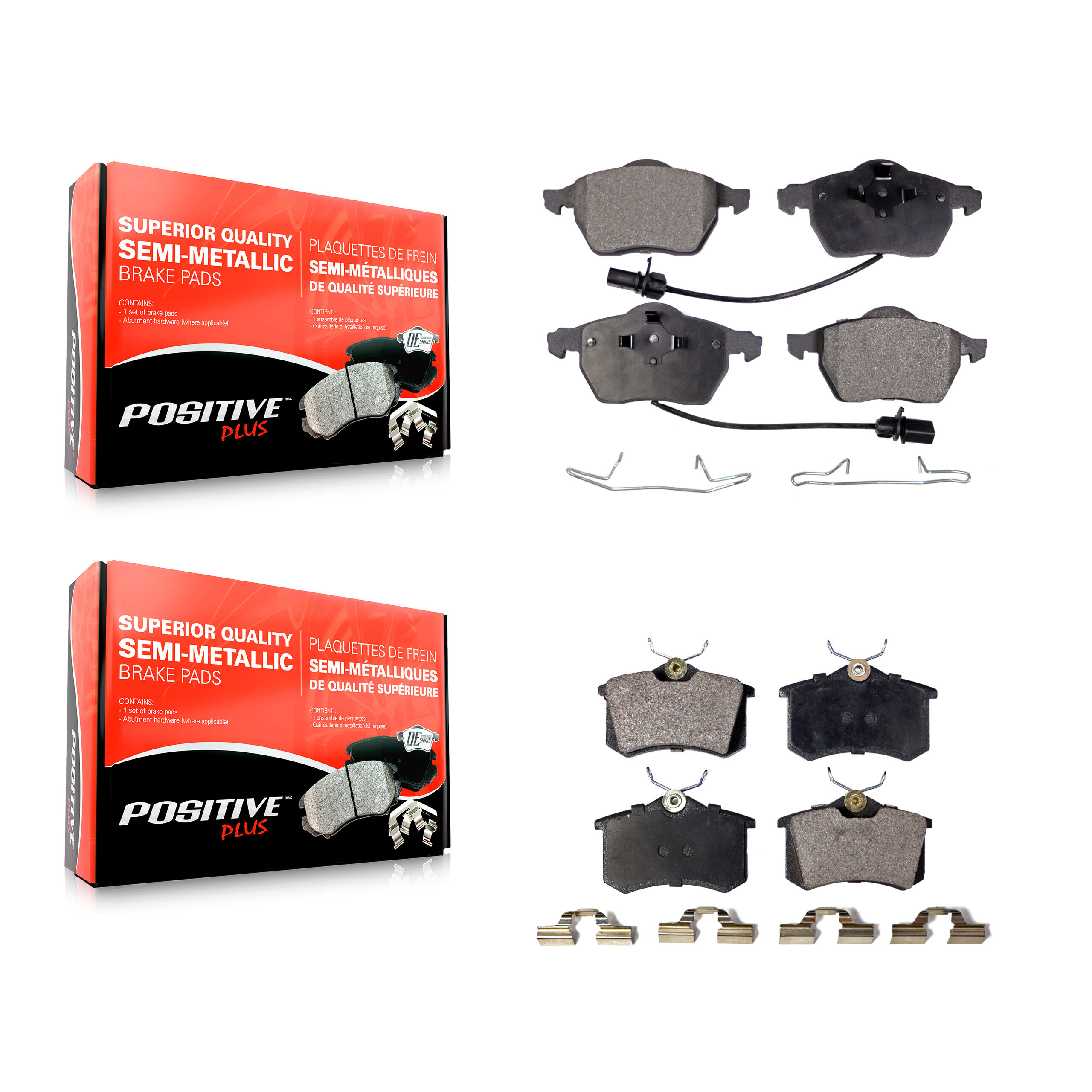 Positive Plus - KPF-100381 - Front and Rear Disc Brake Pad Kits