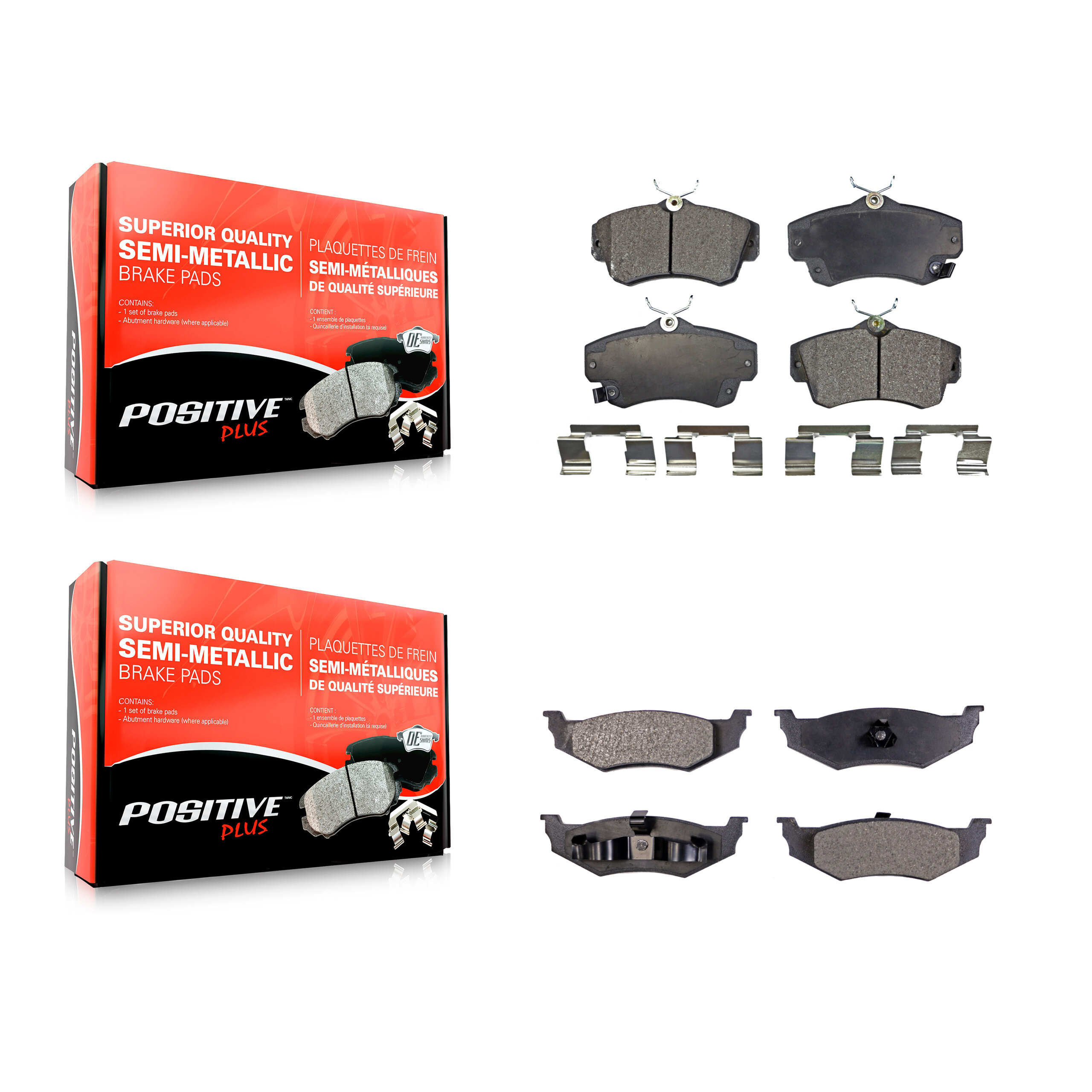 Positive Plus - KPF-100382 - Front and Rear Disc Brake Pad Kits