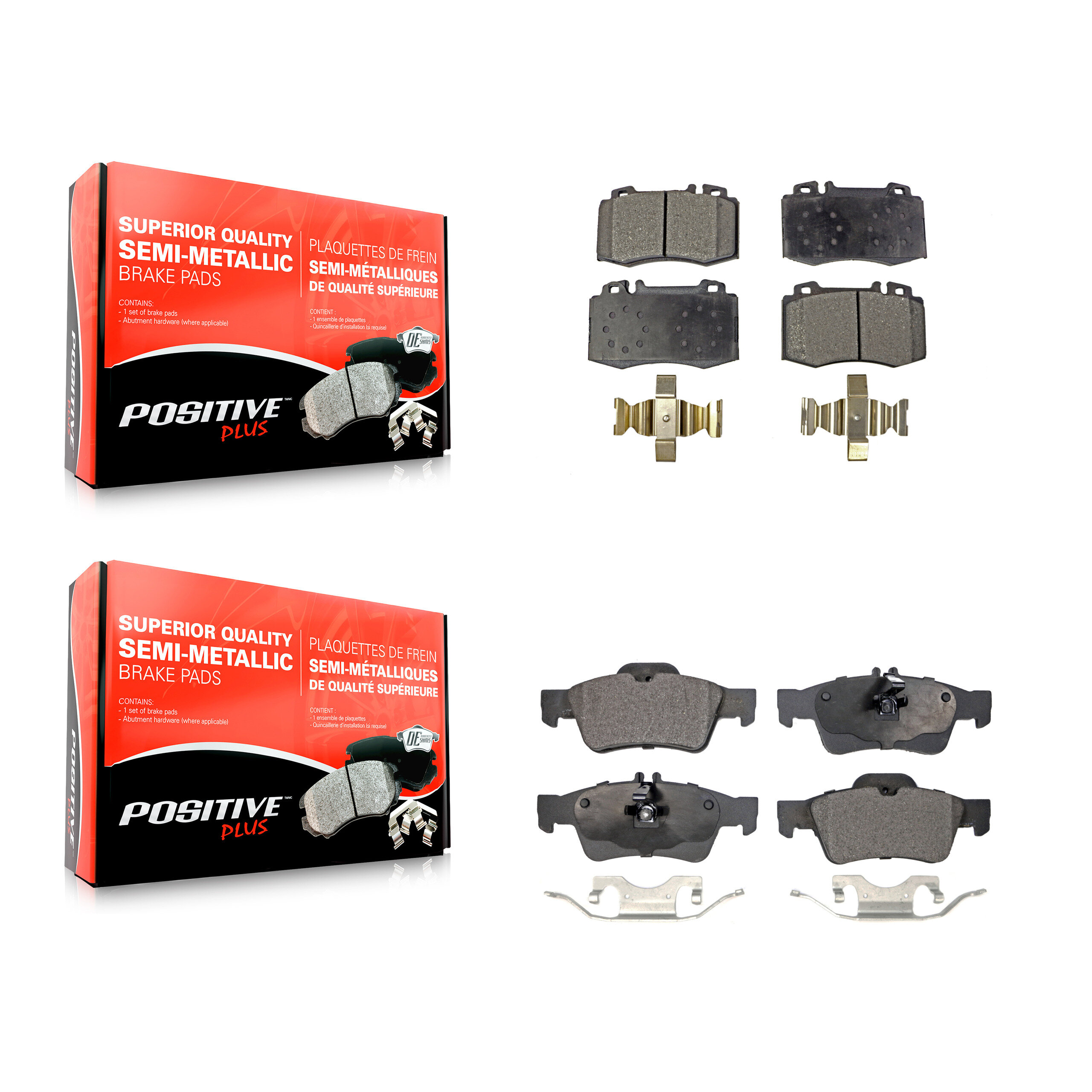 Positive Plus - KPF-100386 - Front and Rear Disc Brake Pad Kits