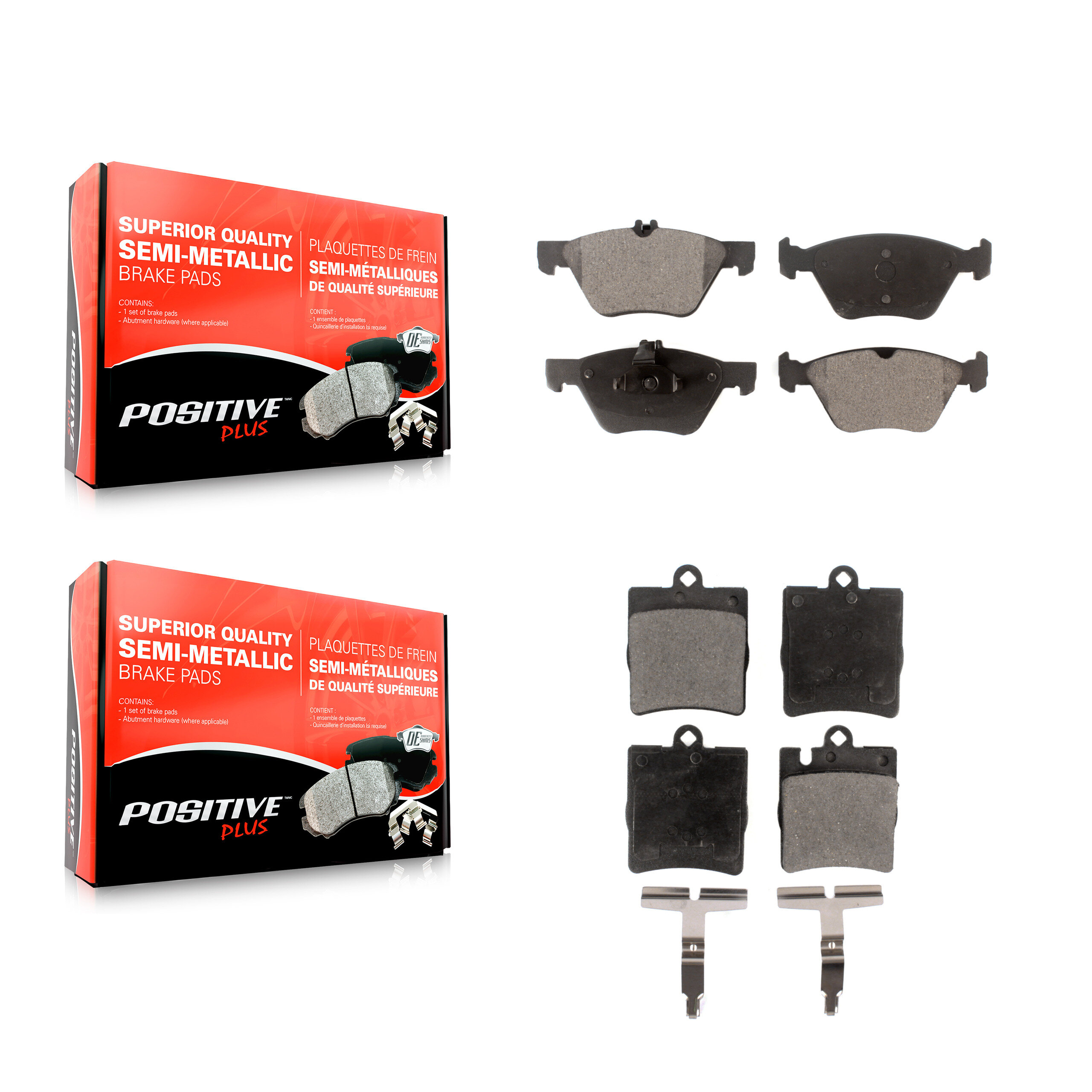 Positive Plus - KPF-100388 - Front and Rear Disc Brake Pad Kits