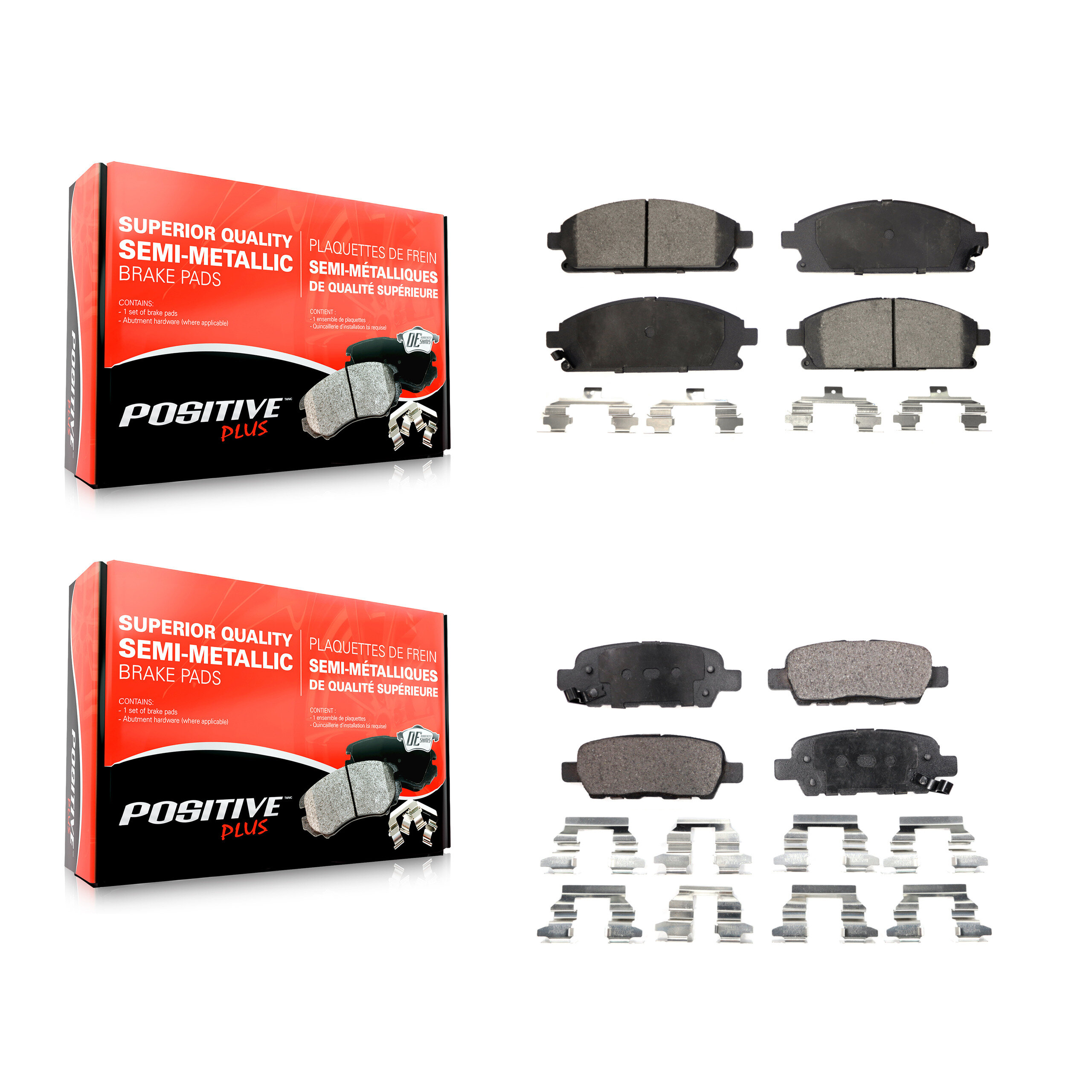 Positive Plus - KPF-100392 - Front and Rear Disc Brake Pad Kits