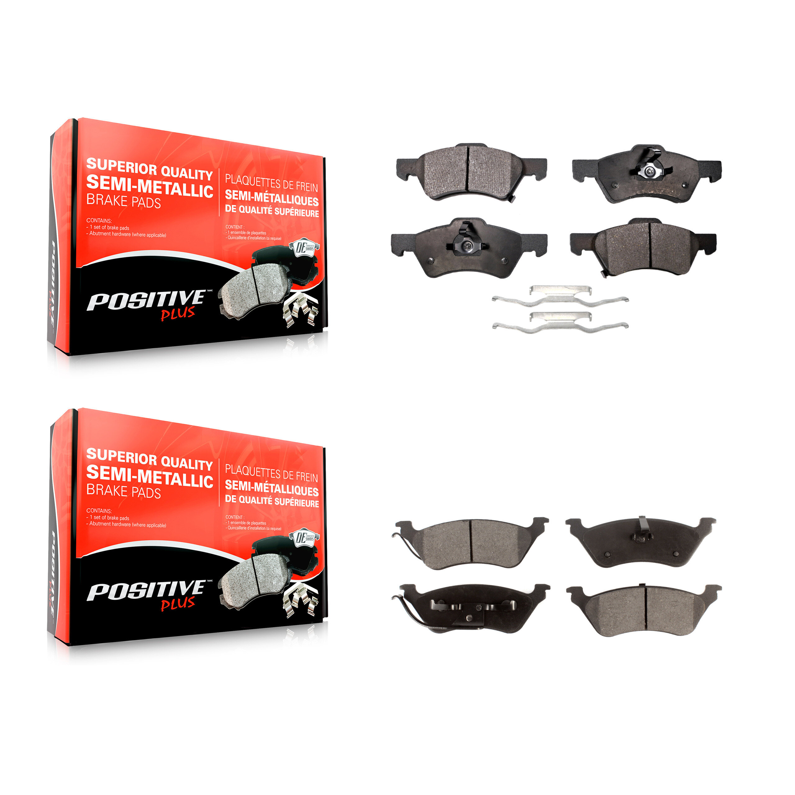 Positive Plus - KPF-100395 - Front and Rear Disc Brake Pad Kits