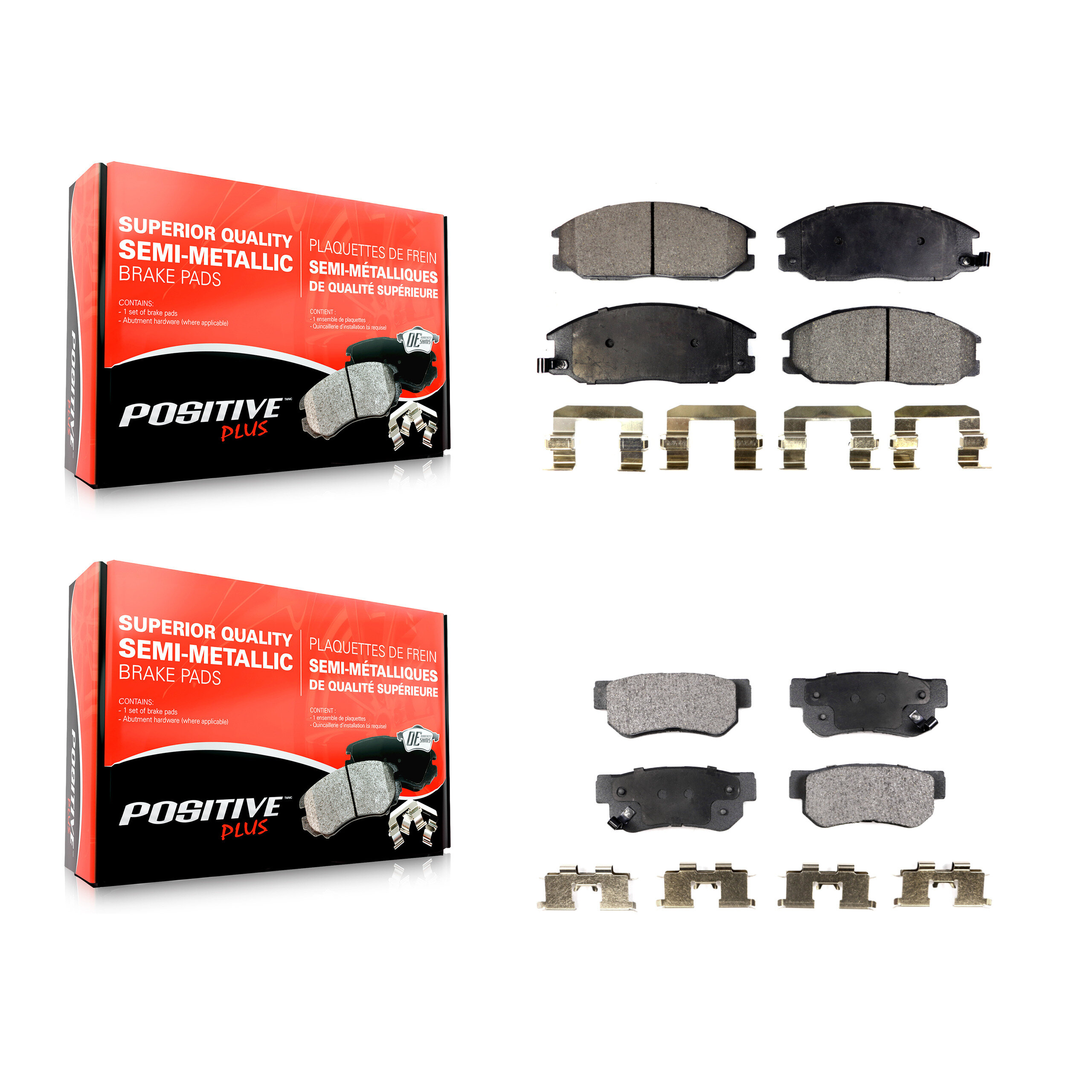 Positive Plus - KPF-100396 - Front and Rear Disc Brake Pad Kits