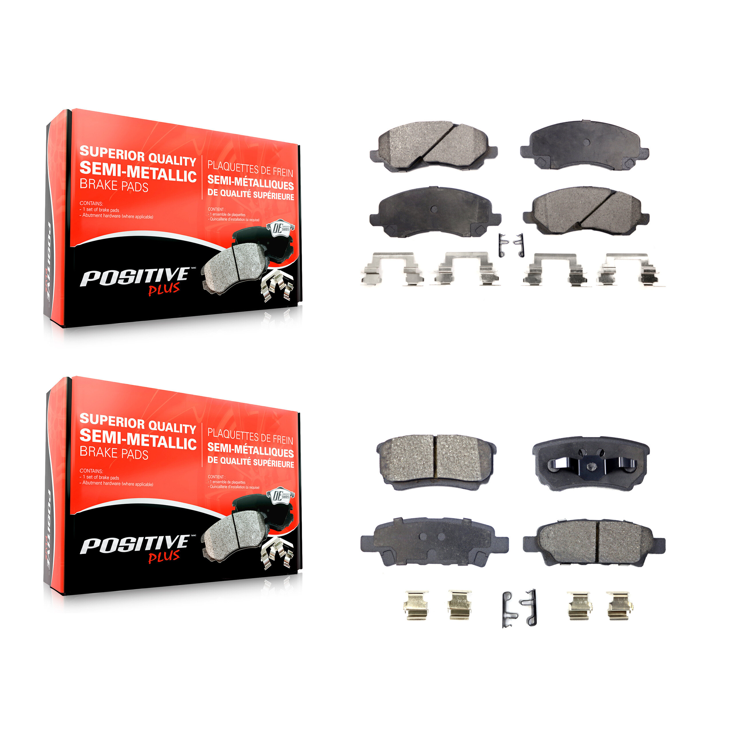 Positive Plus - KPF-100398 - Front and Rear Disc Brake Pad Kits