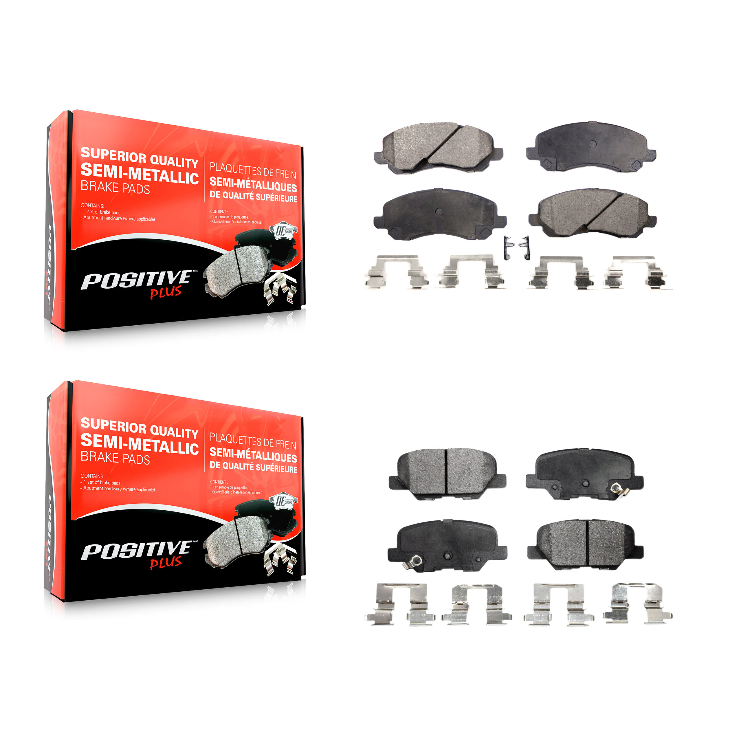 Positive Plus - KPF-100399 - Front and Rear Disc Brake Pad Kits