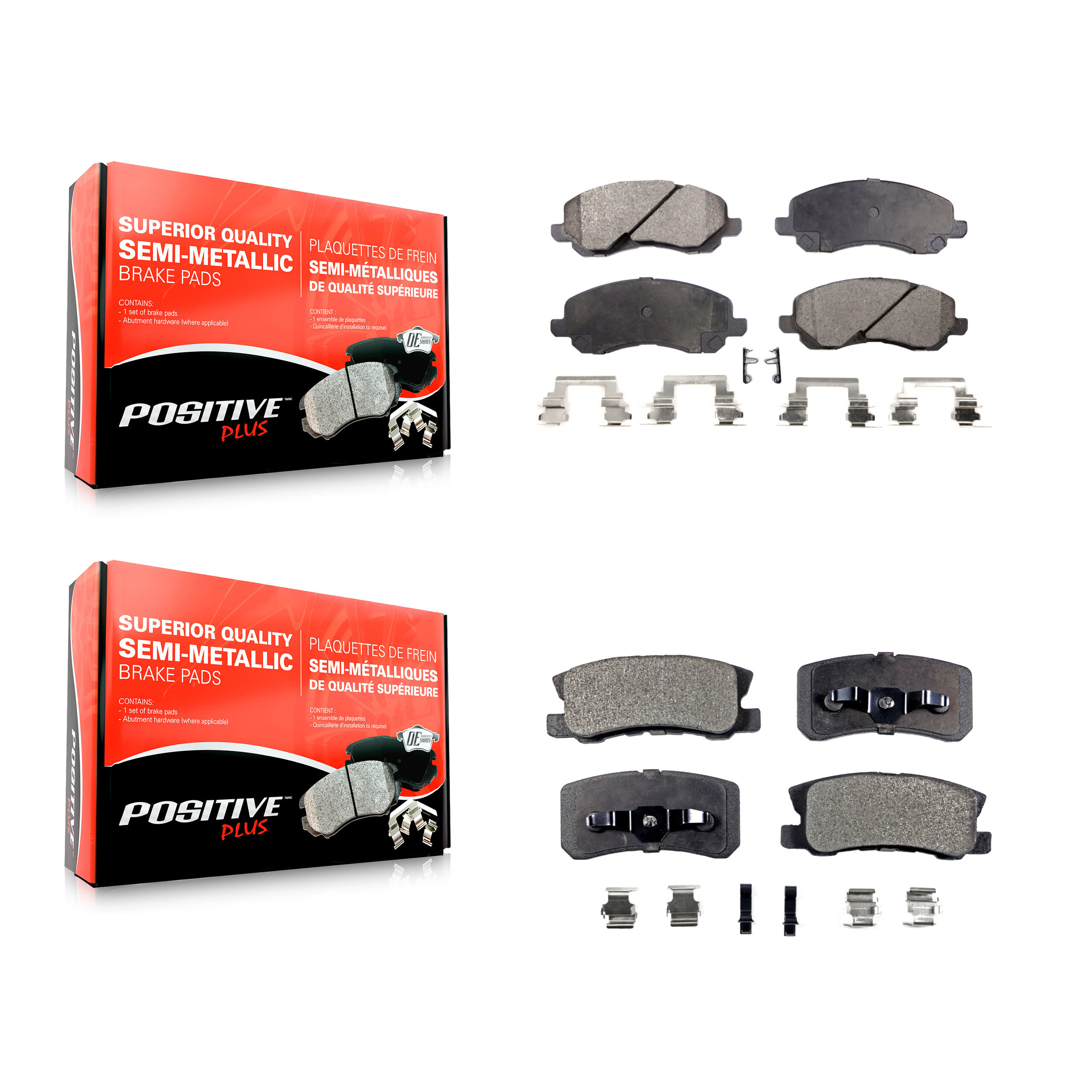 Positive Plus - KPF-100401 - Front and Rear Disc Brake Pad Kits