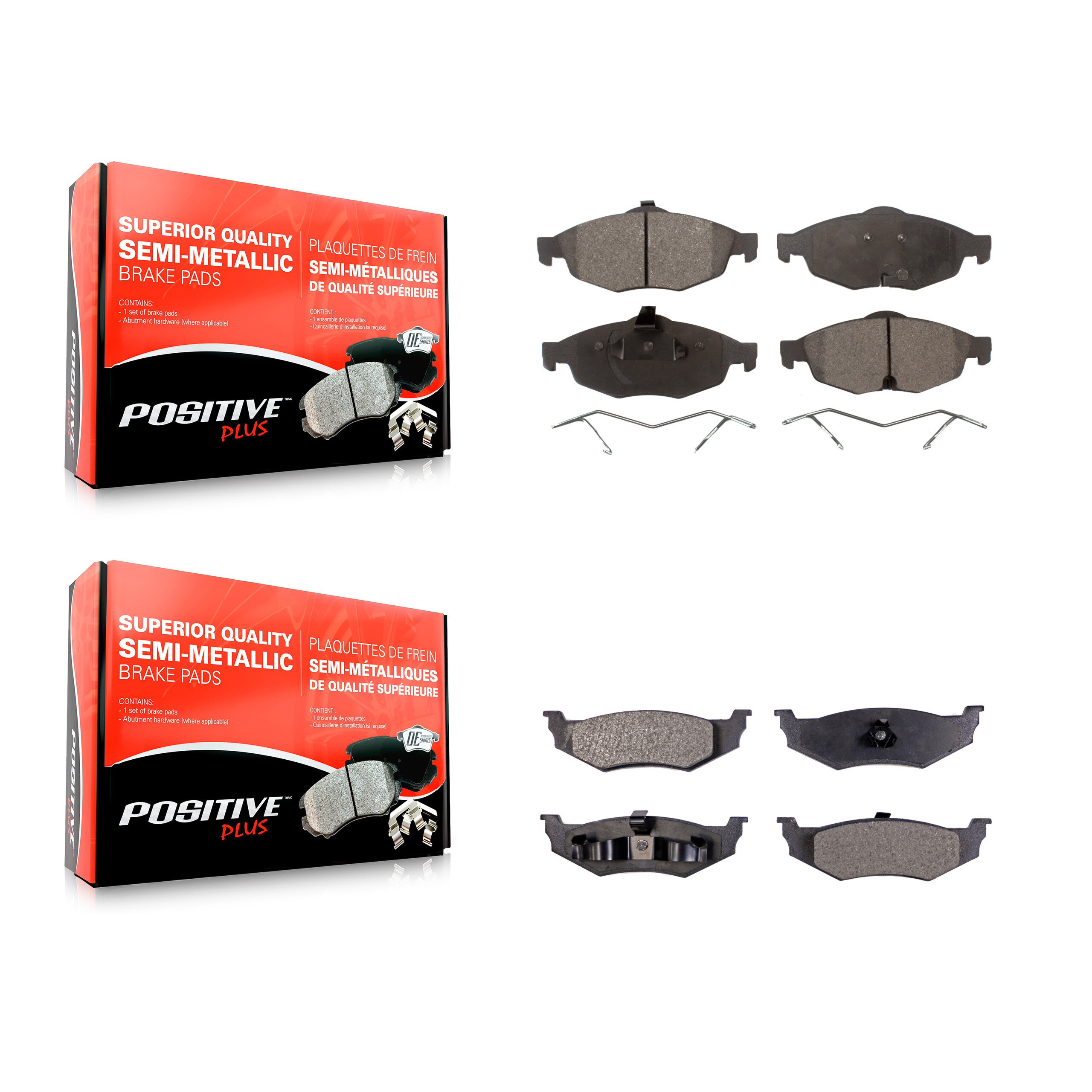 Positive Plus - KPF-100402 - Front and Rear Disc Brake Pad Kits