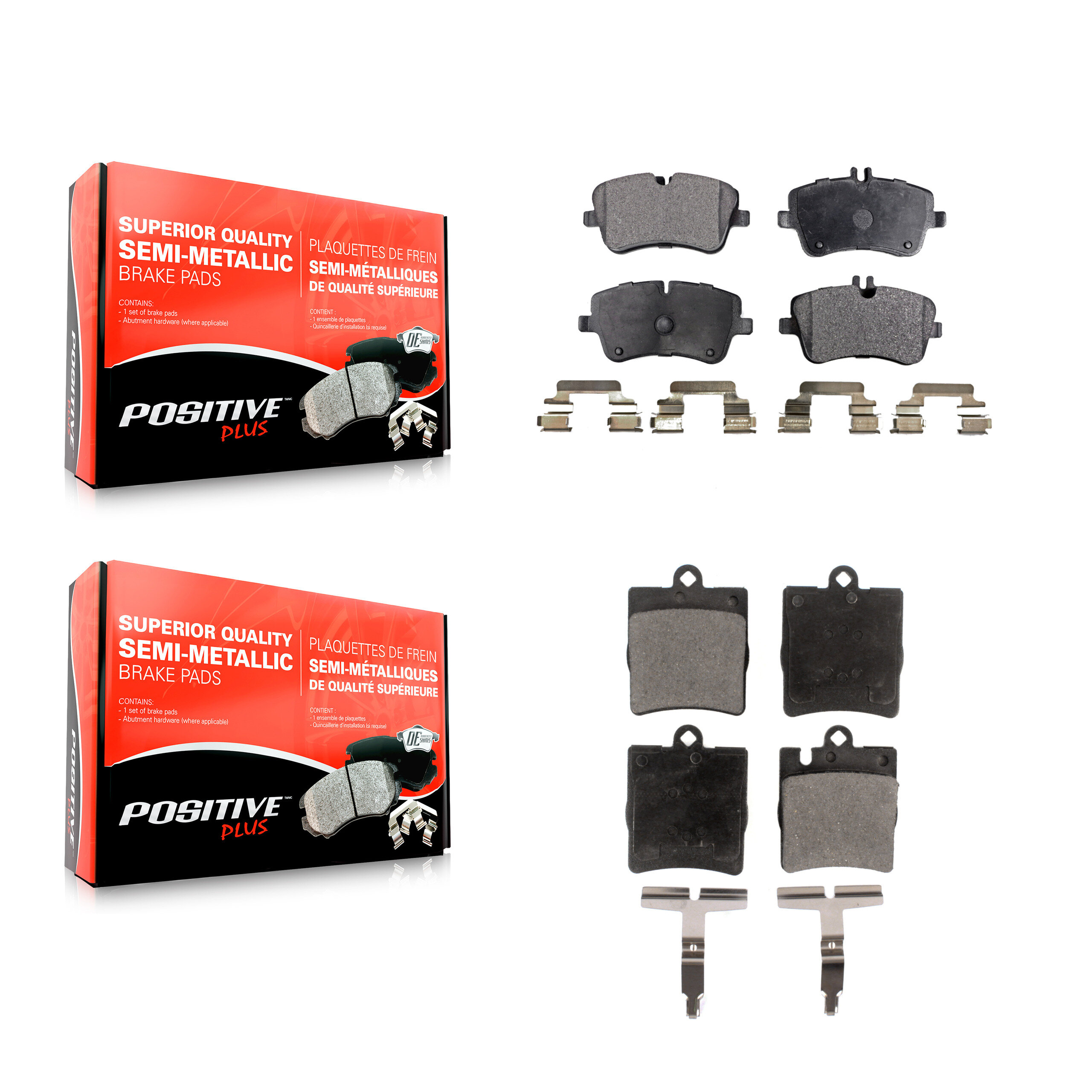 Positive Plus - KPF-100404 - Front and Rear Disc Brake Pad Kits