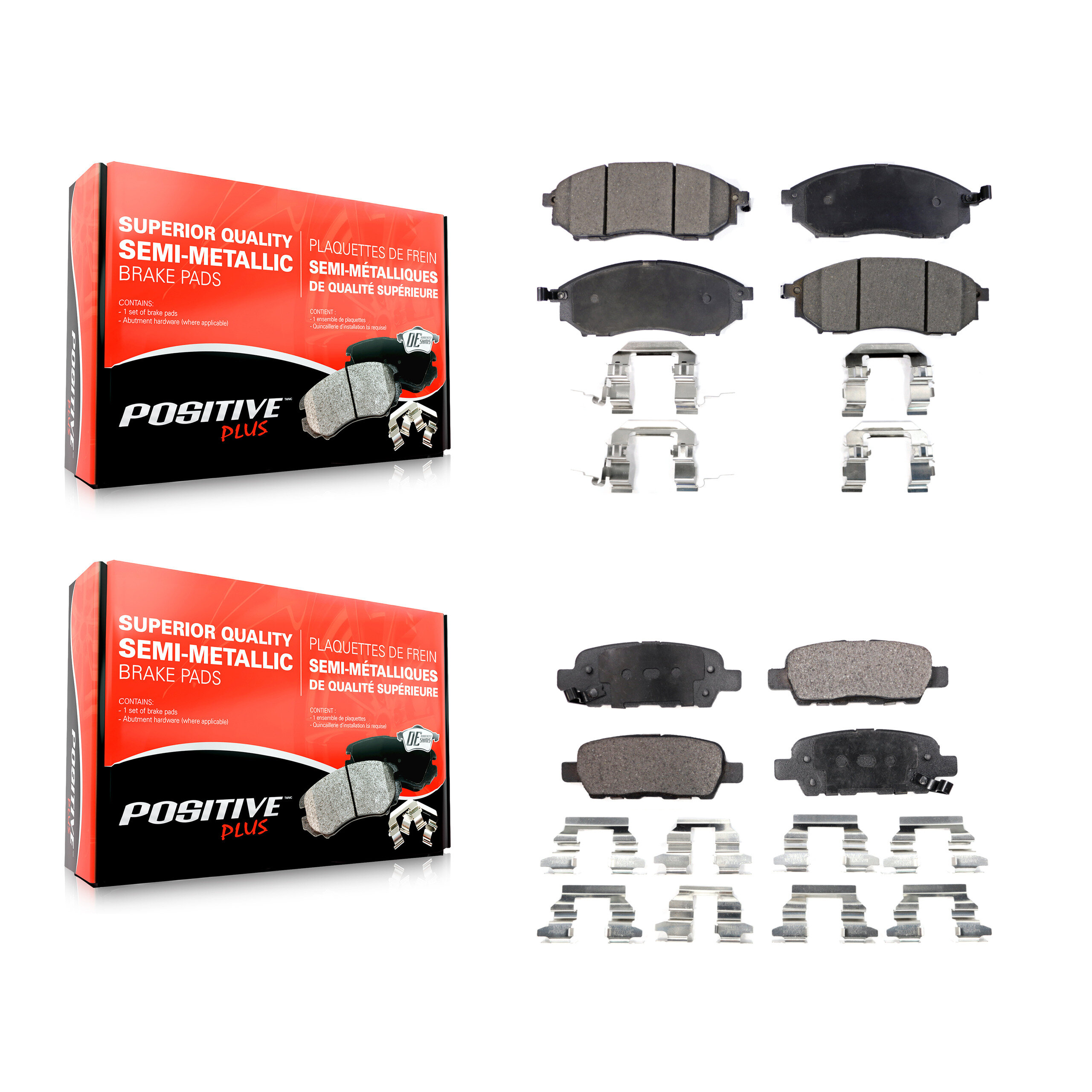 Positive Plus - KPF-100406 - Front and Rear Disc Brake Pad Kits