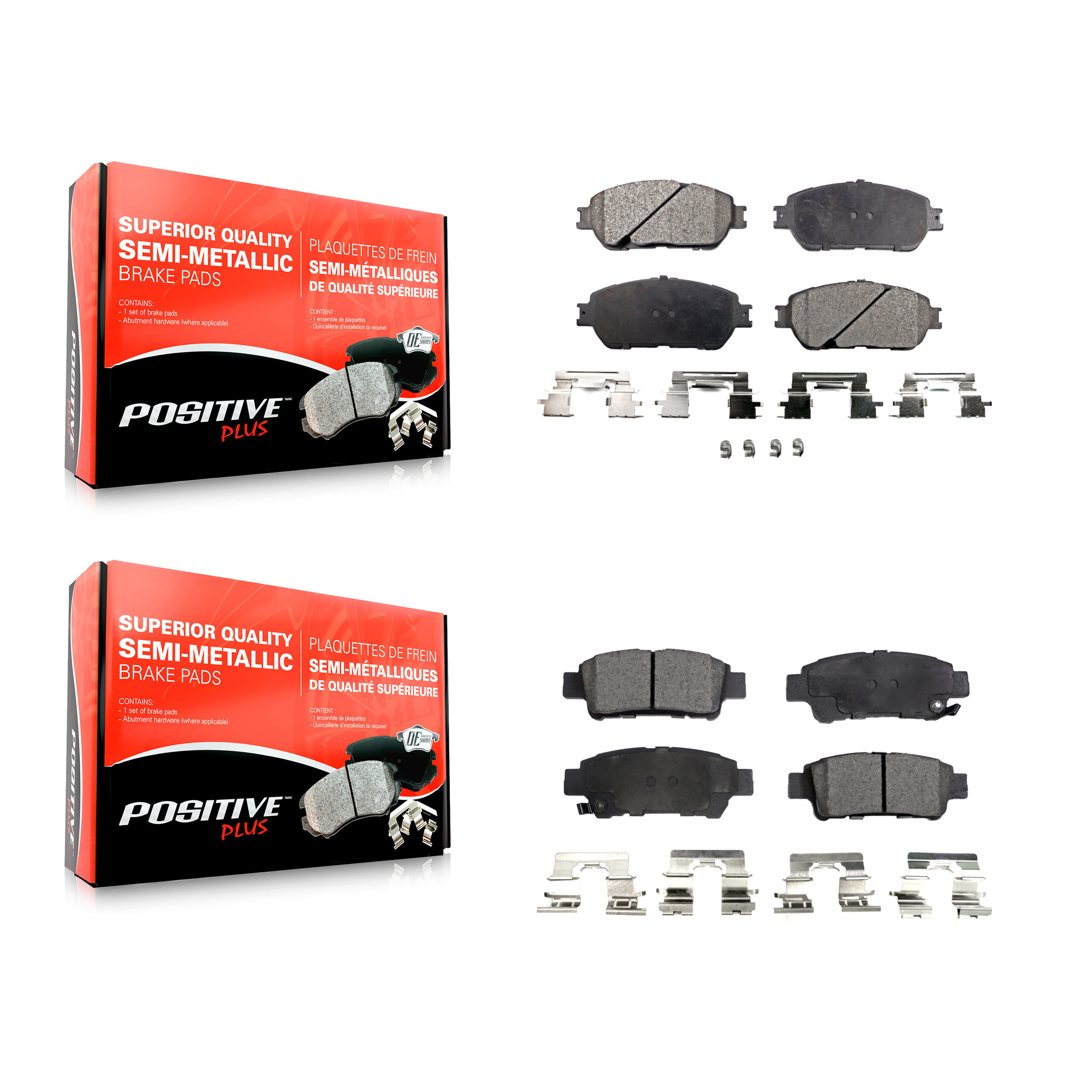 Positive Plus - KPF-100410 - Front and Rear Disc Brake Pad Kits