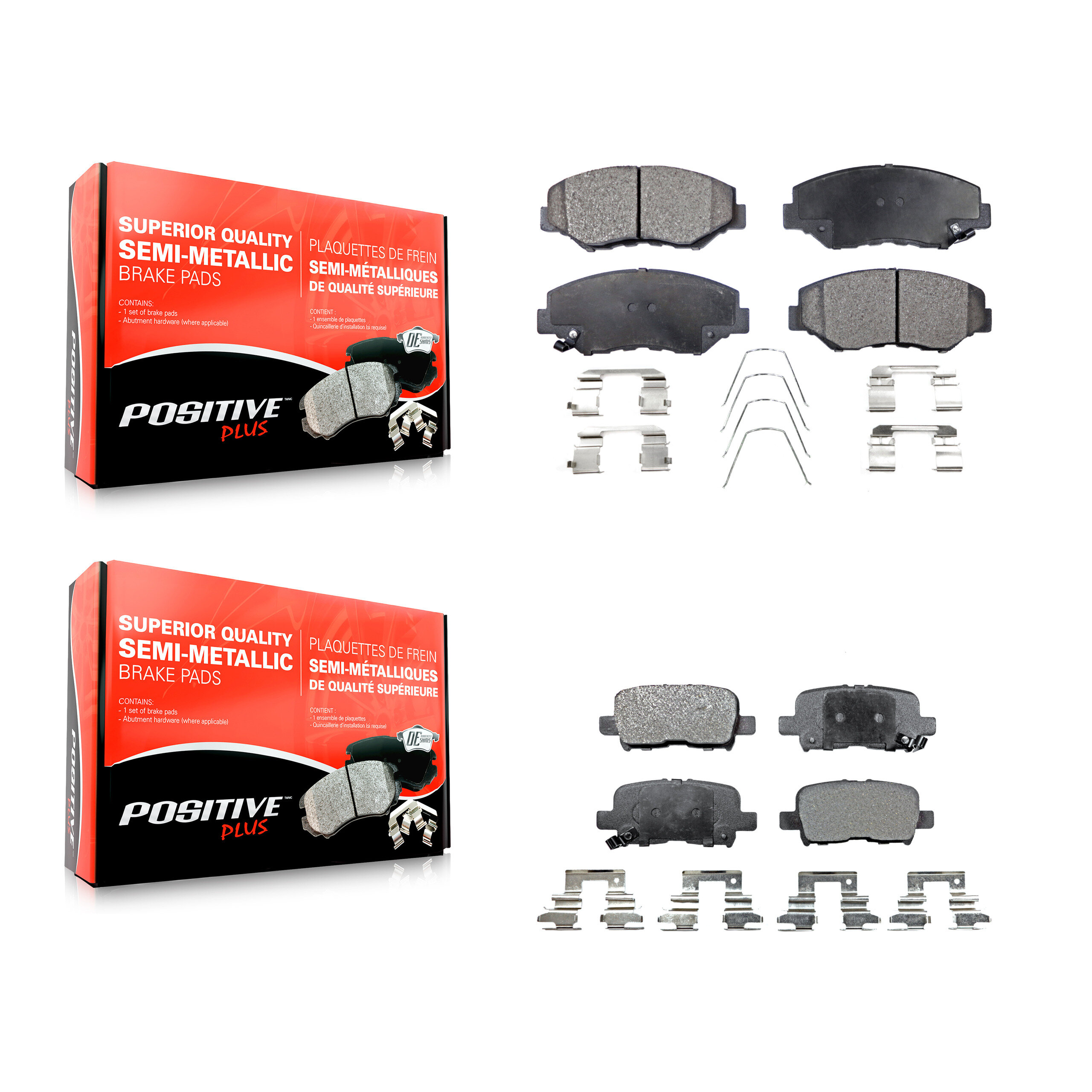 Positive Plus - KPF-100424 - Front and Rear Disc Brake Pad Kits