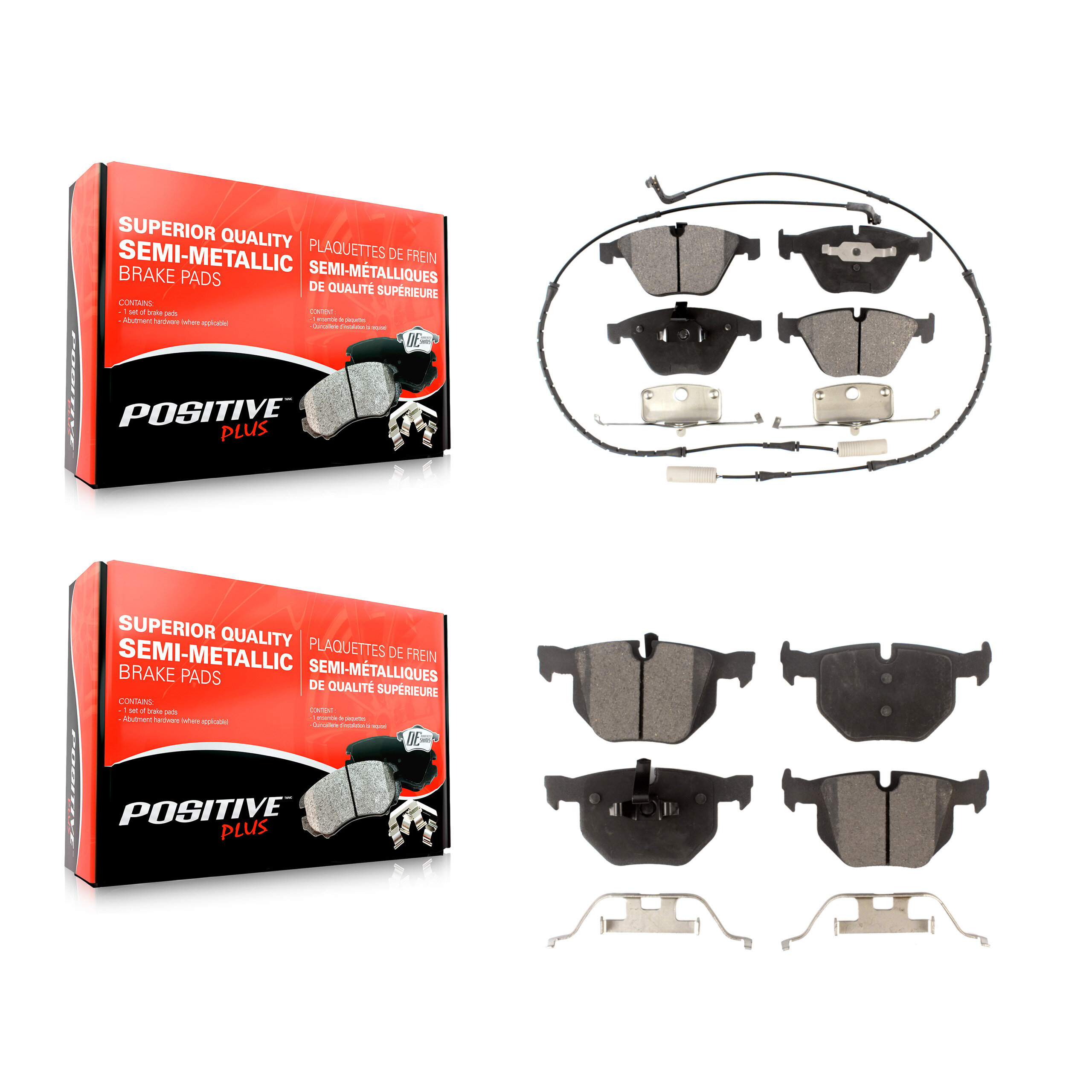 Positive Plus - KPF-100426 - Front and Rear Disc Brake Pad Kits