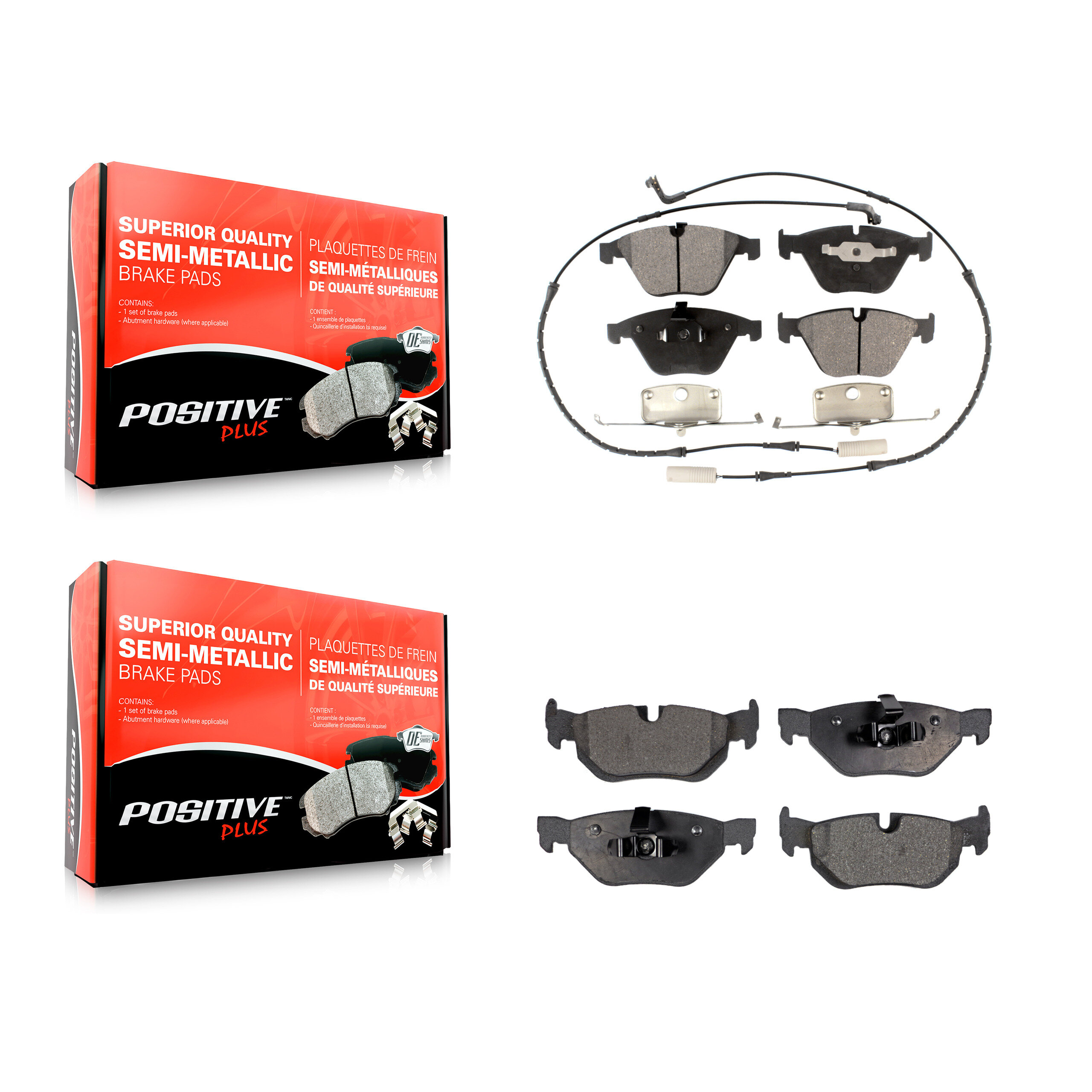 Positive Plus - KPF-100427 - Front and Rear Disc Brake Pad Kits