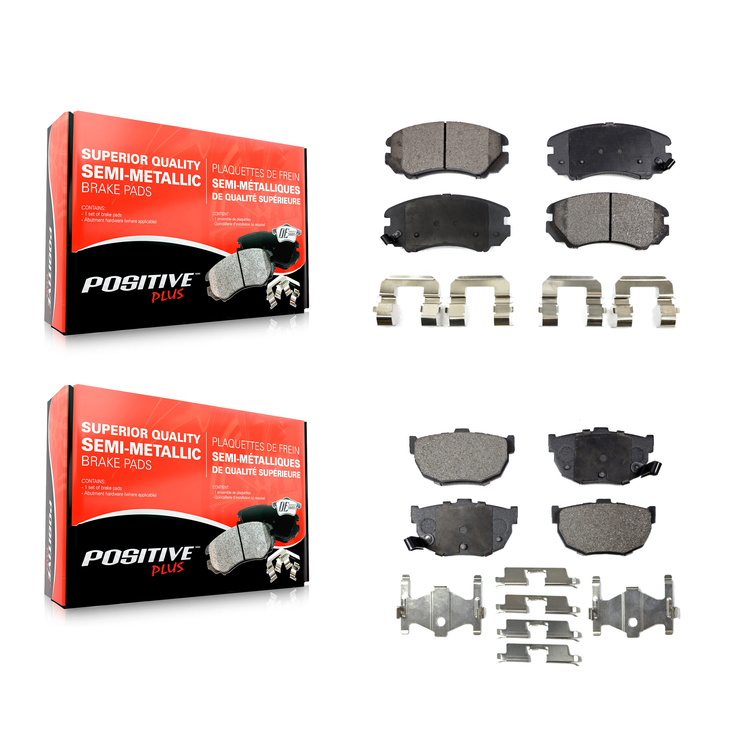 Positive Plus - KPF-100432 - Front and Rear Disc Brake Pad Kits