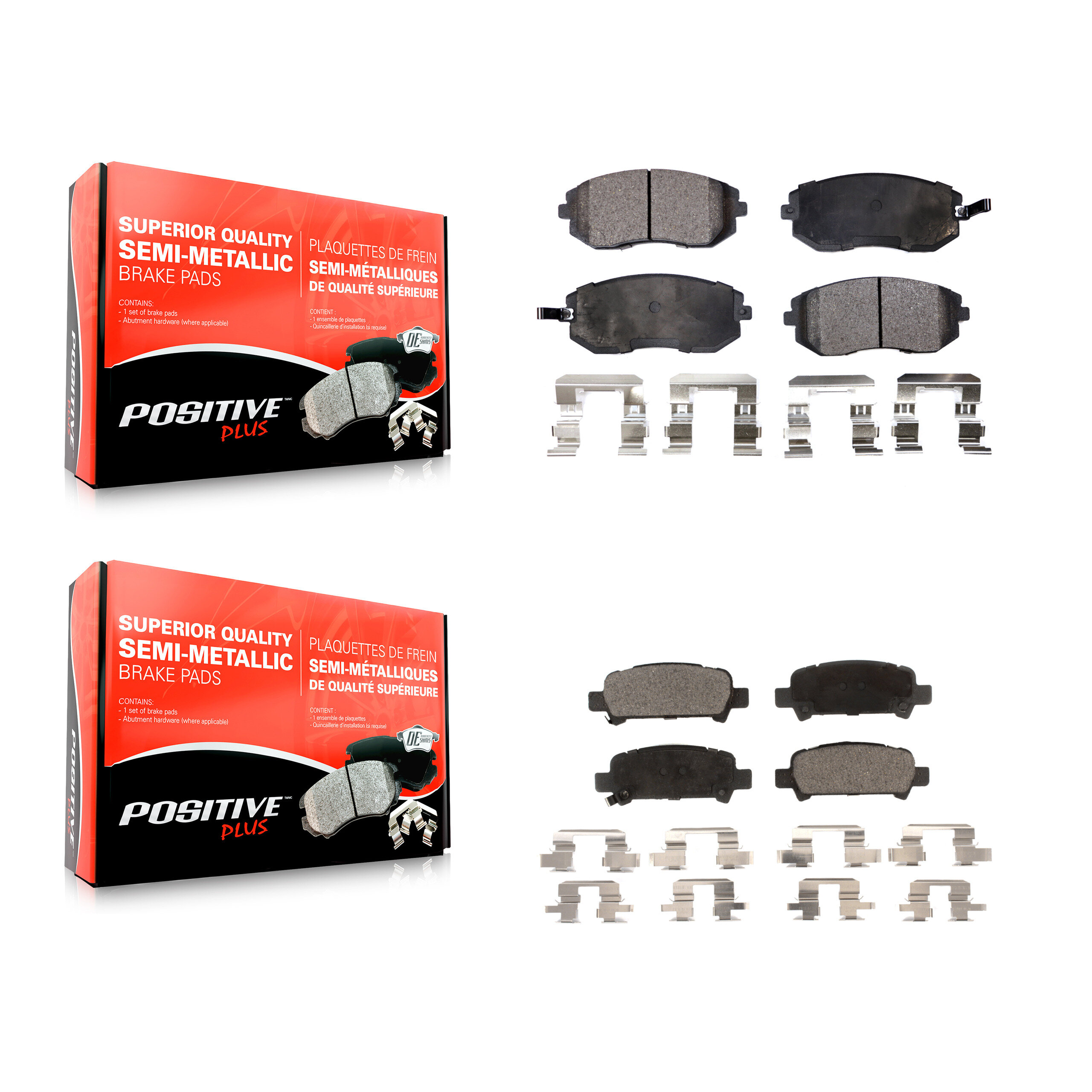 Positive Plus - KPF-100436 - Front and Rear Disc Brake Pad Kits