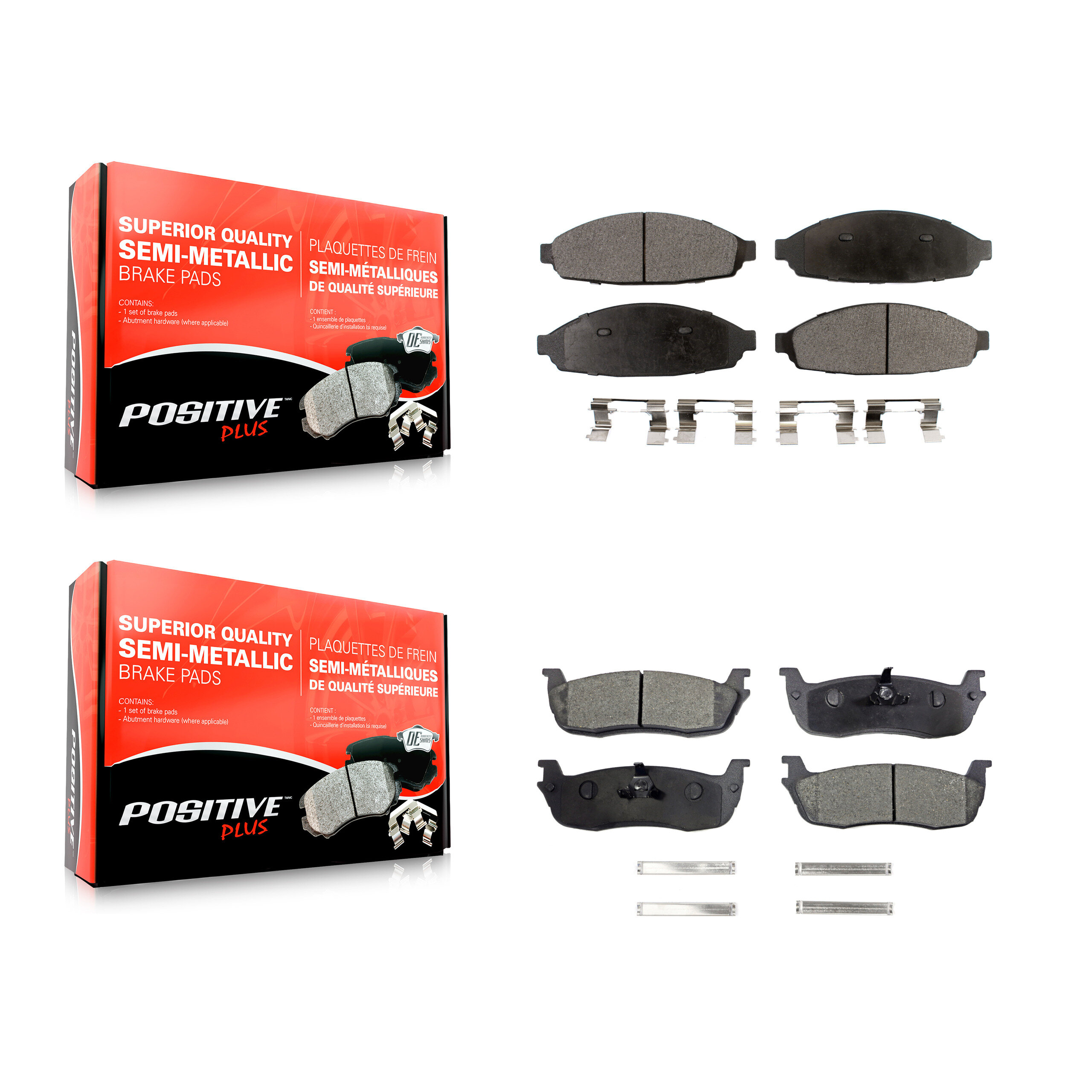 Positive Plus - KPF-100437 - Front and Rear Disc Brake Pad Kits