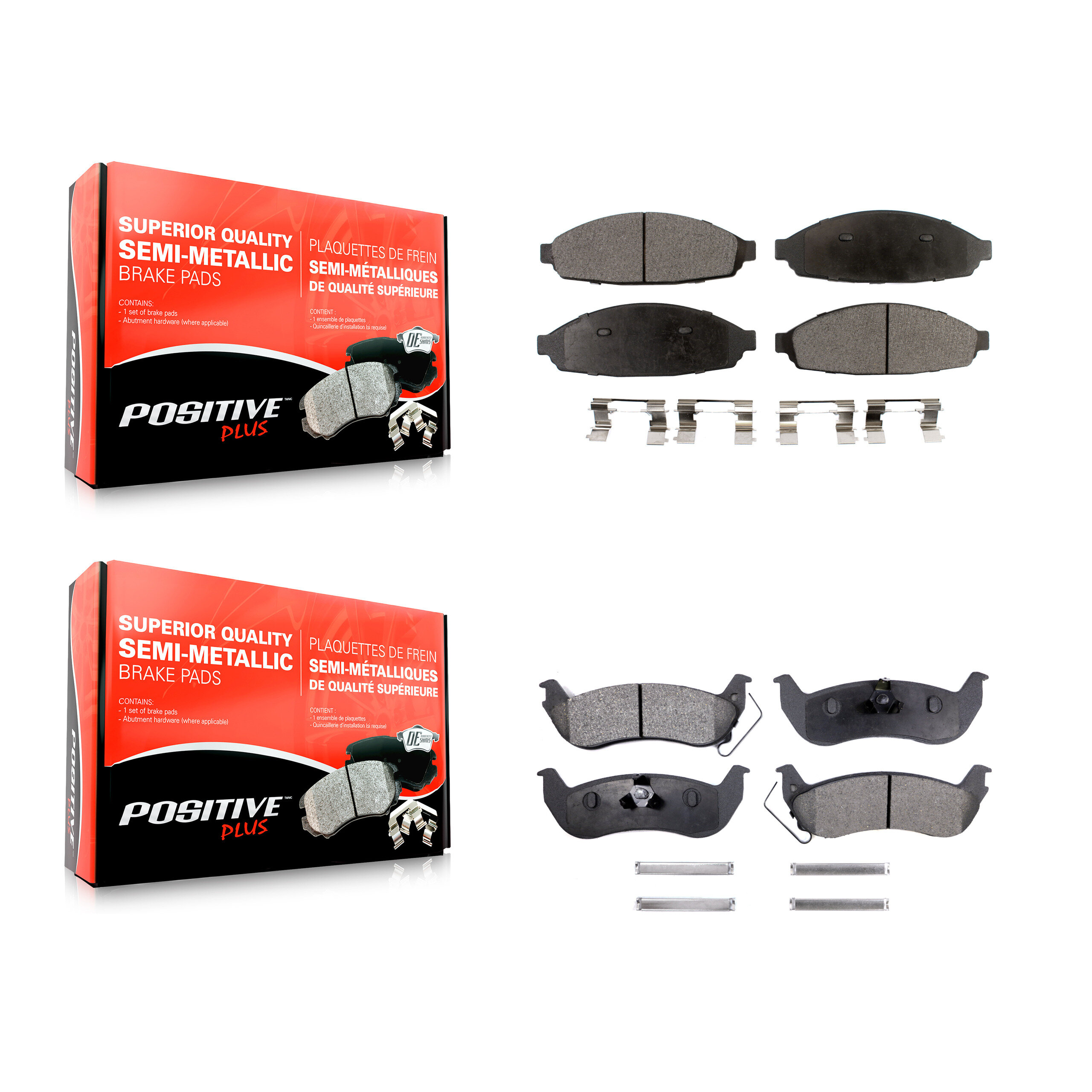 Positive Plus - KPF-100438 - Front and Rear Disc Brake Pad Kits