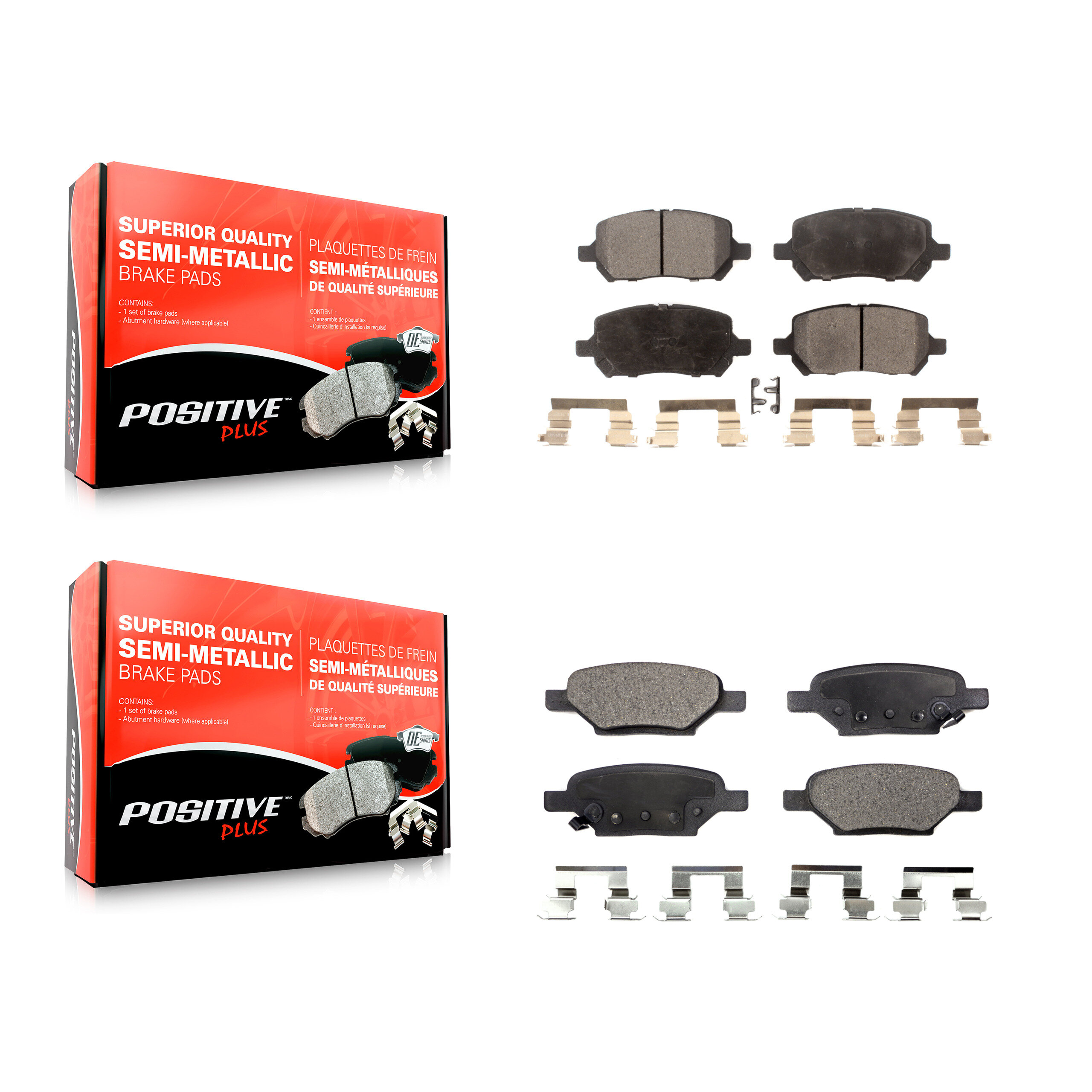 Positive Plus - KPF-100447 - Front and Rear Disc Brake Pad Kits