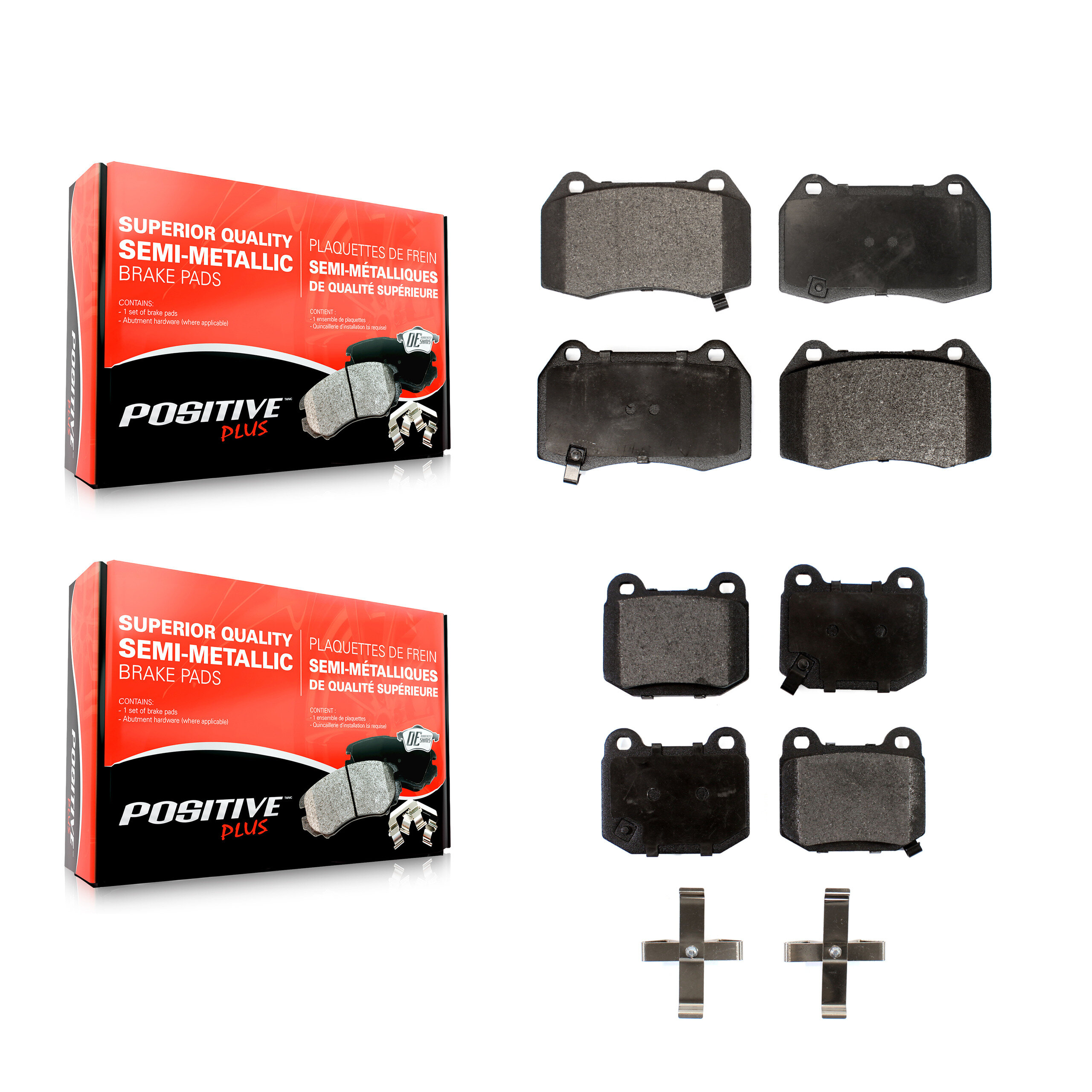 Positive Plus - KPF-100451 - Front and Rear Disc Brake Pad Kits