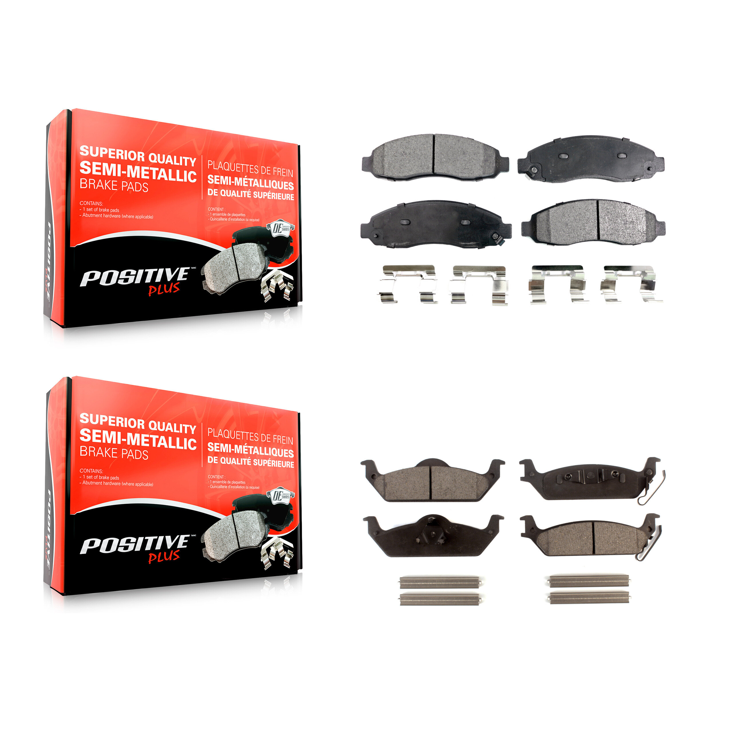 Positive Plus - KPF-100452 - Front and Rear Disc Brake Pad Kits