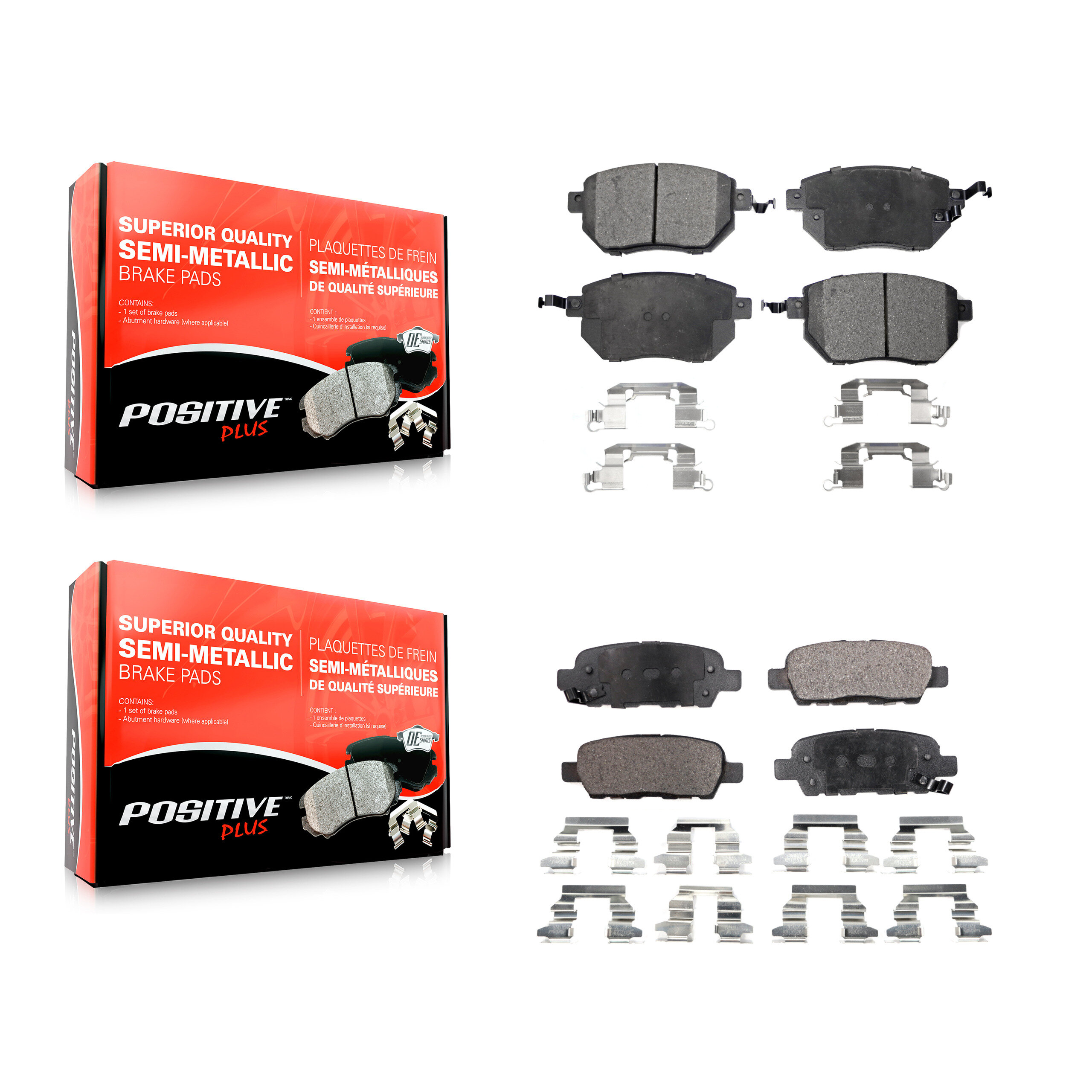 Positive Plus - KPF-100456 - Front and Rear Disc Brake Pad Kits