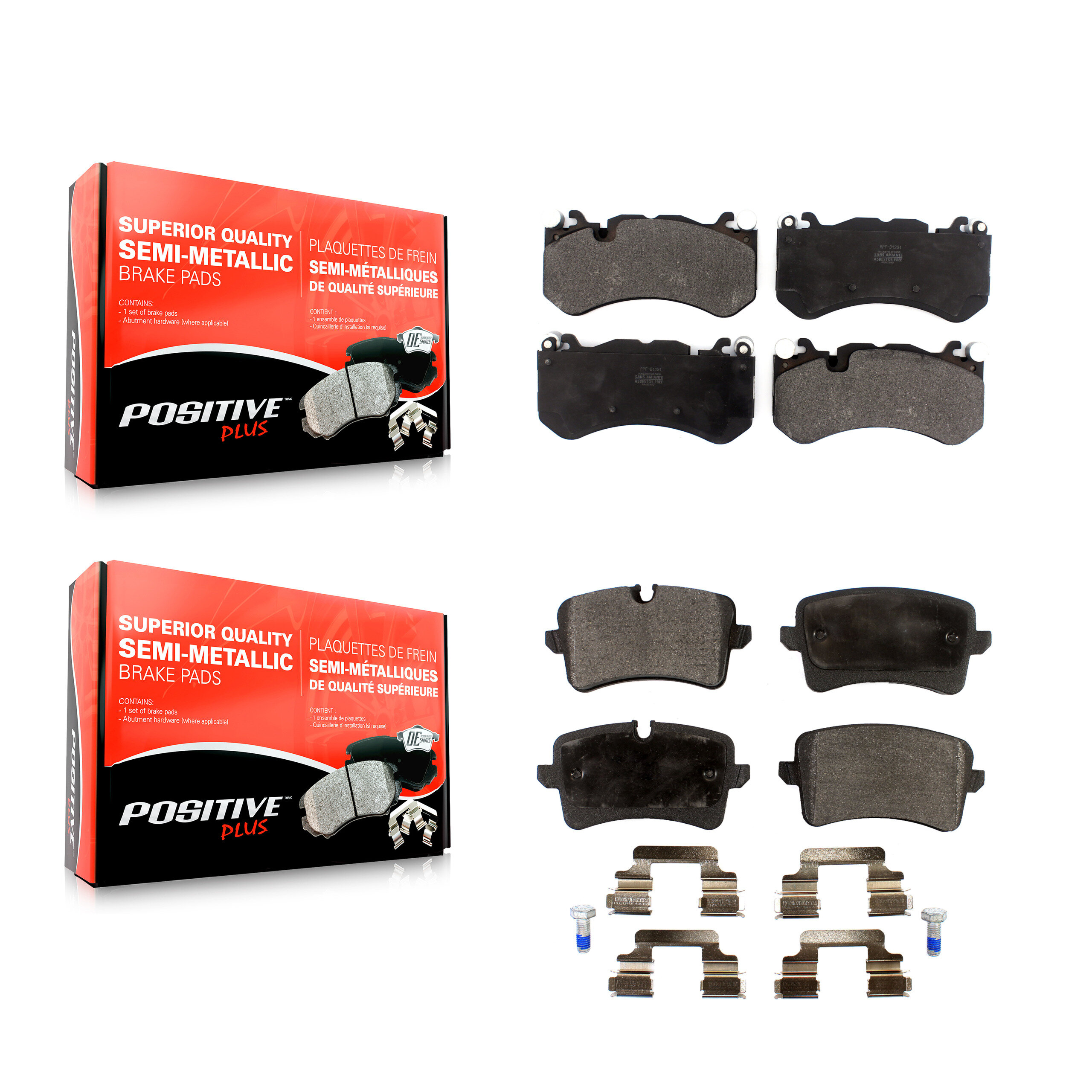 Positive Plus - KPF-100462 - Front and Rear Disc Brake Pad Kits