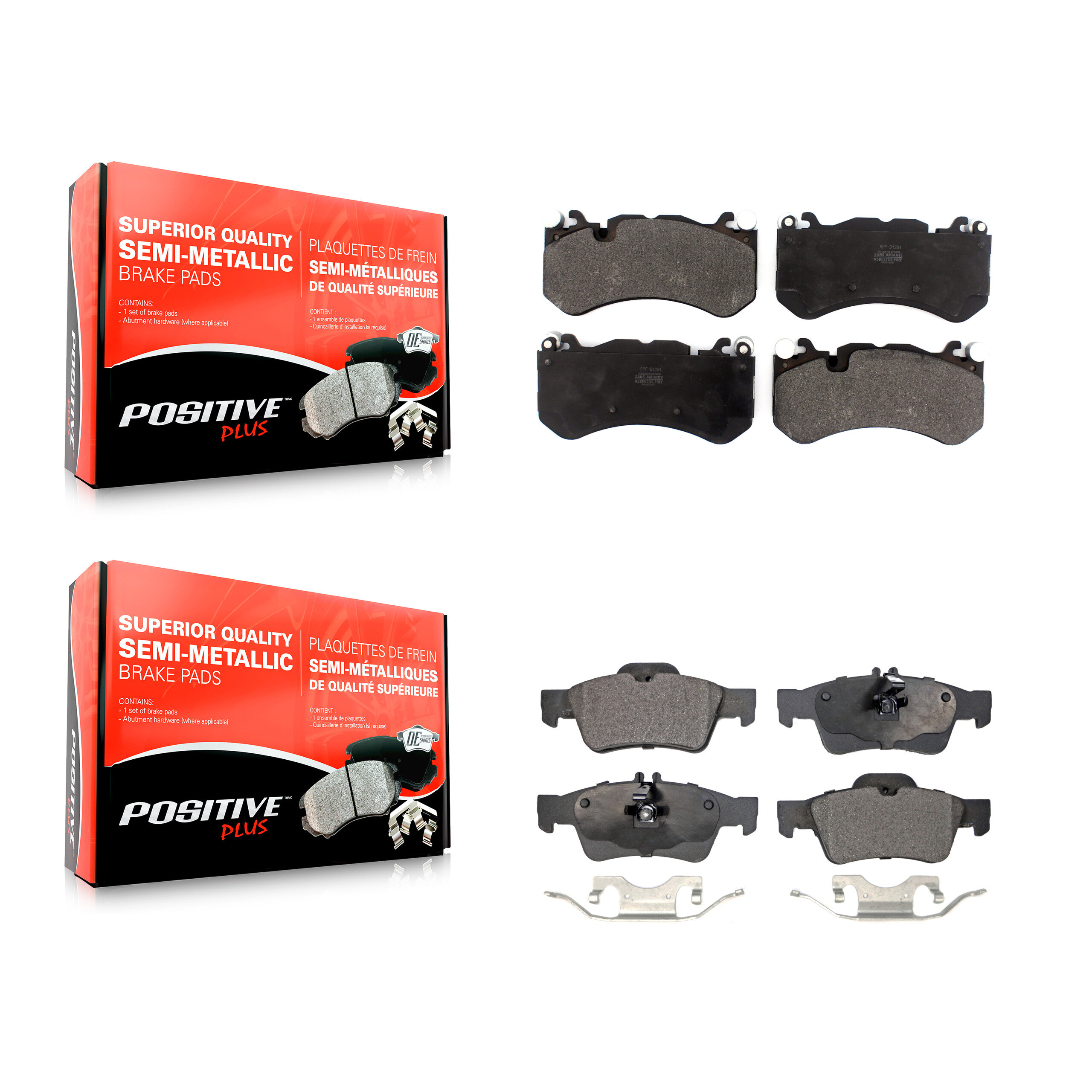 Positive Plus - KPF-100463 - Front and Rear Disc Brake Pad Kits