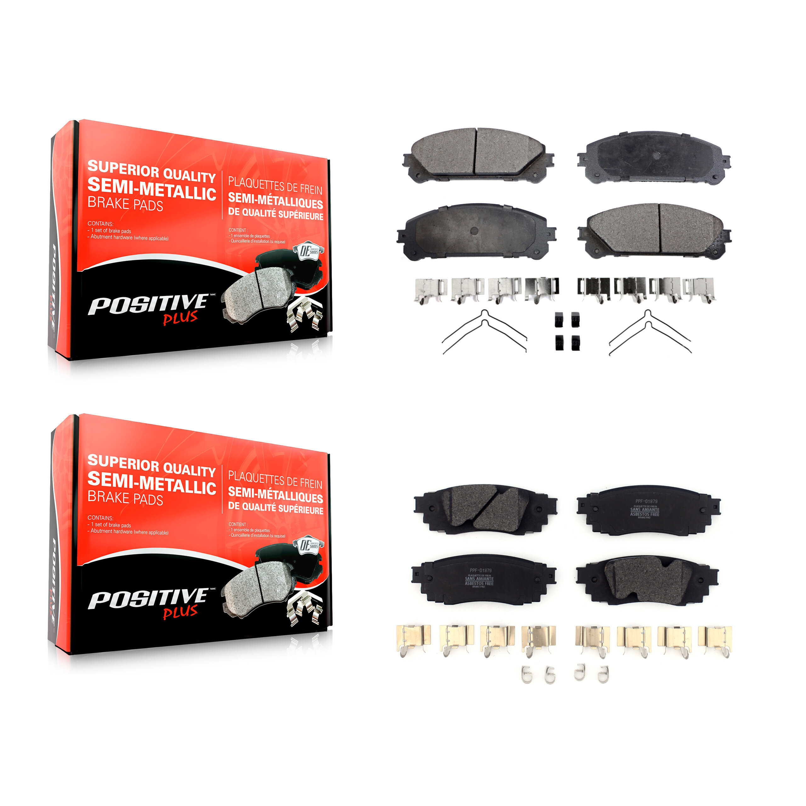 Positive Plus - KPF-100464 - Front and Rear Disc Brake Pad Kits