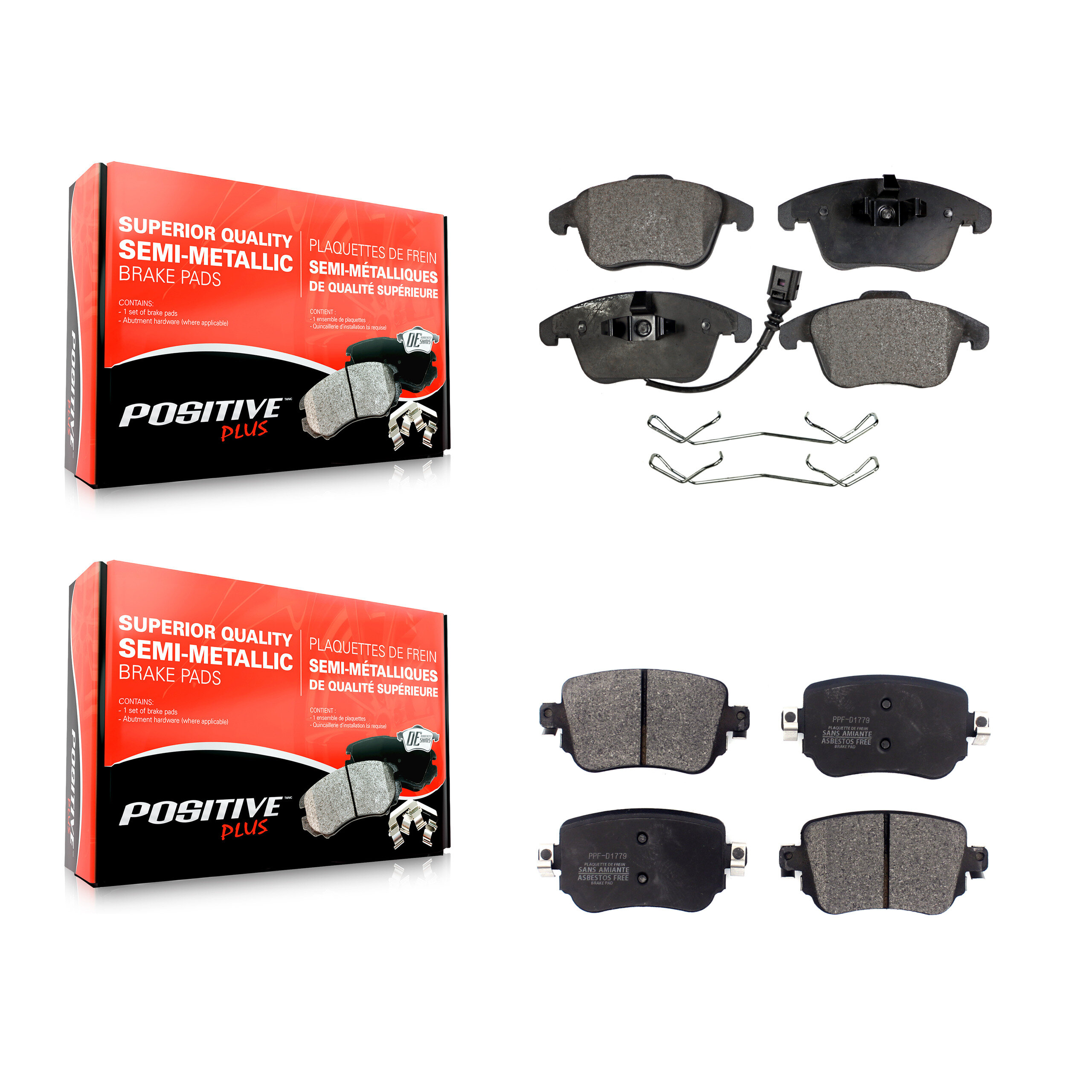 Positive Plus - KPF-100466 - Front and Rear Disc Brake Pad Kits