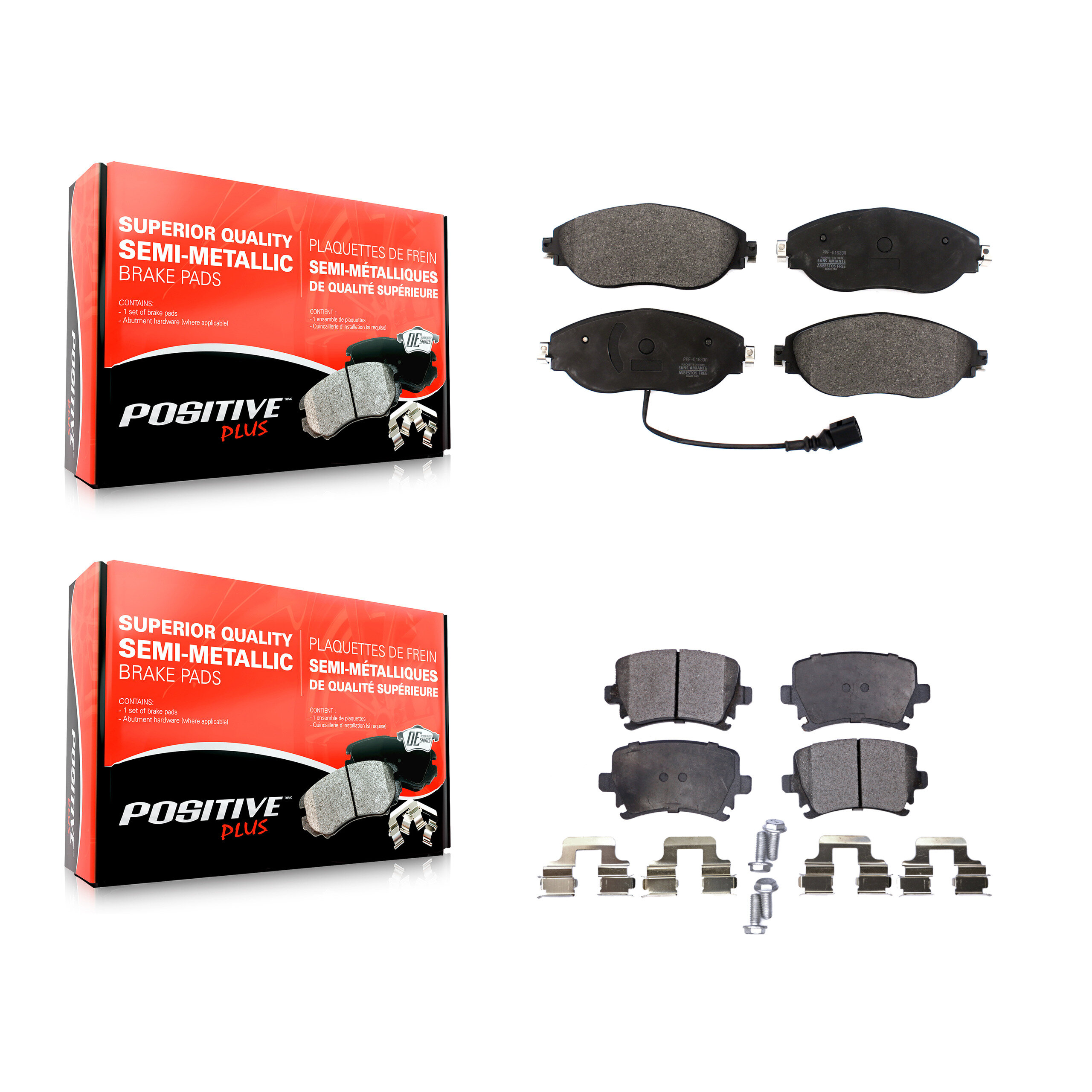 Positive Plus - KPF-100470 - Front and Rear Disc Brake Pad Kits