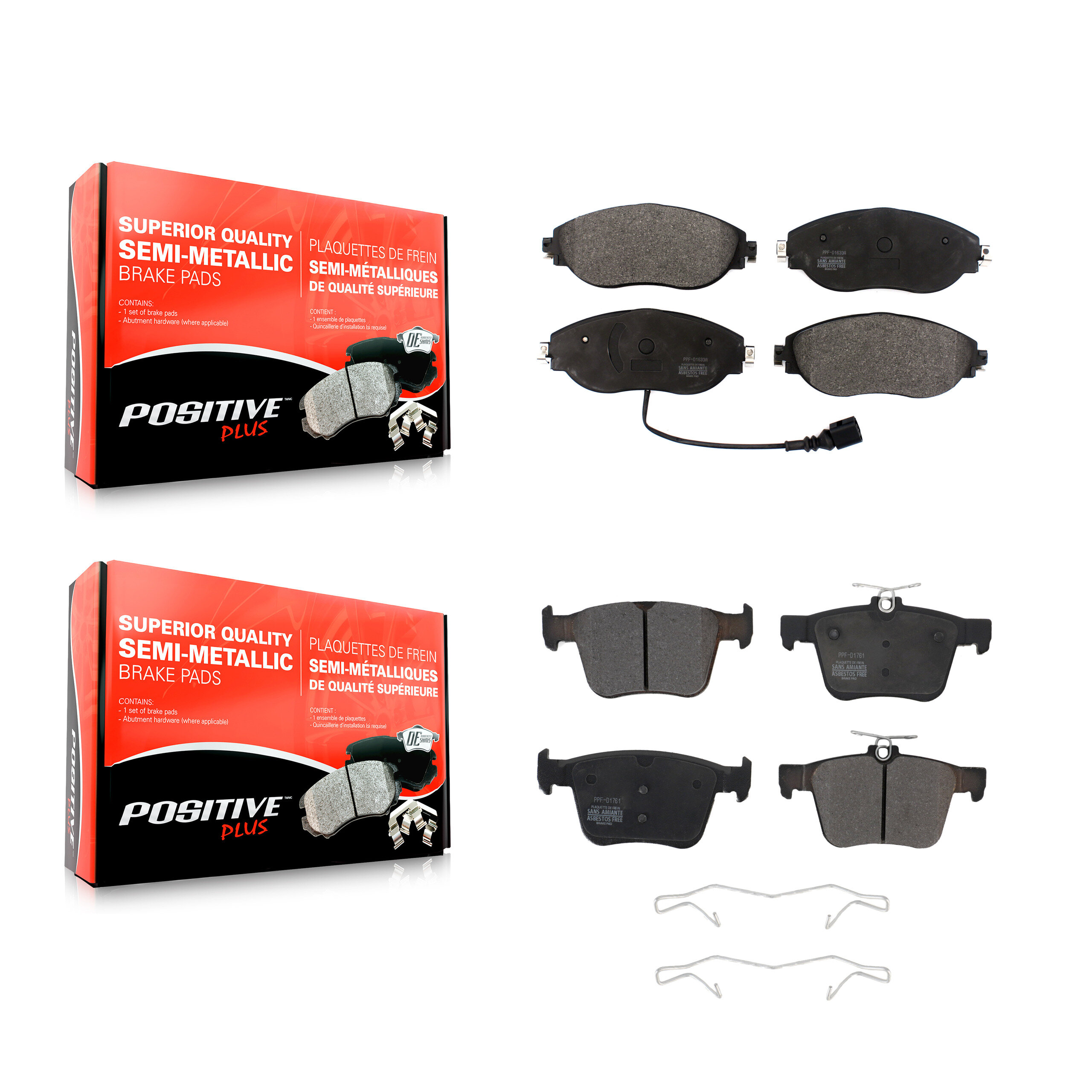 Positive Plus - KPF-100471 - Front and Rear Disc Brake Pad Kits