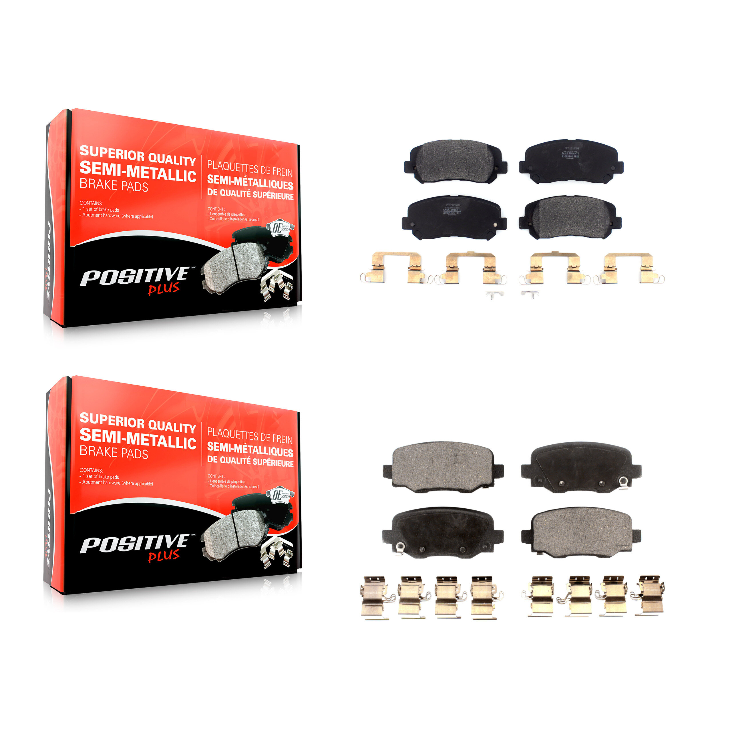 Positive Plus - KPF-100472 - Front and Rear Disc Brake Pad Kits