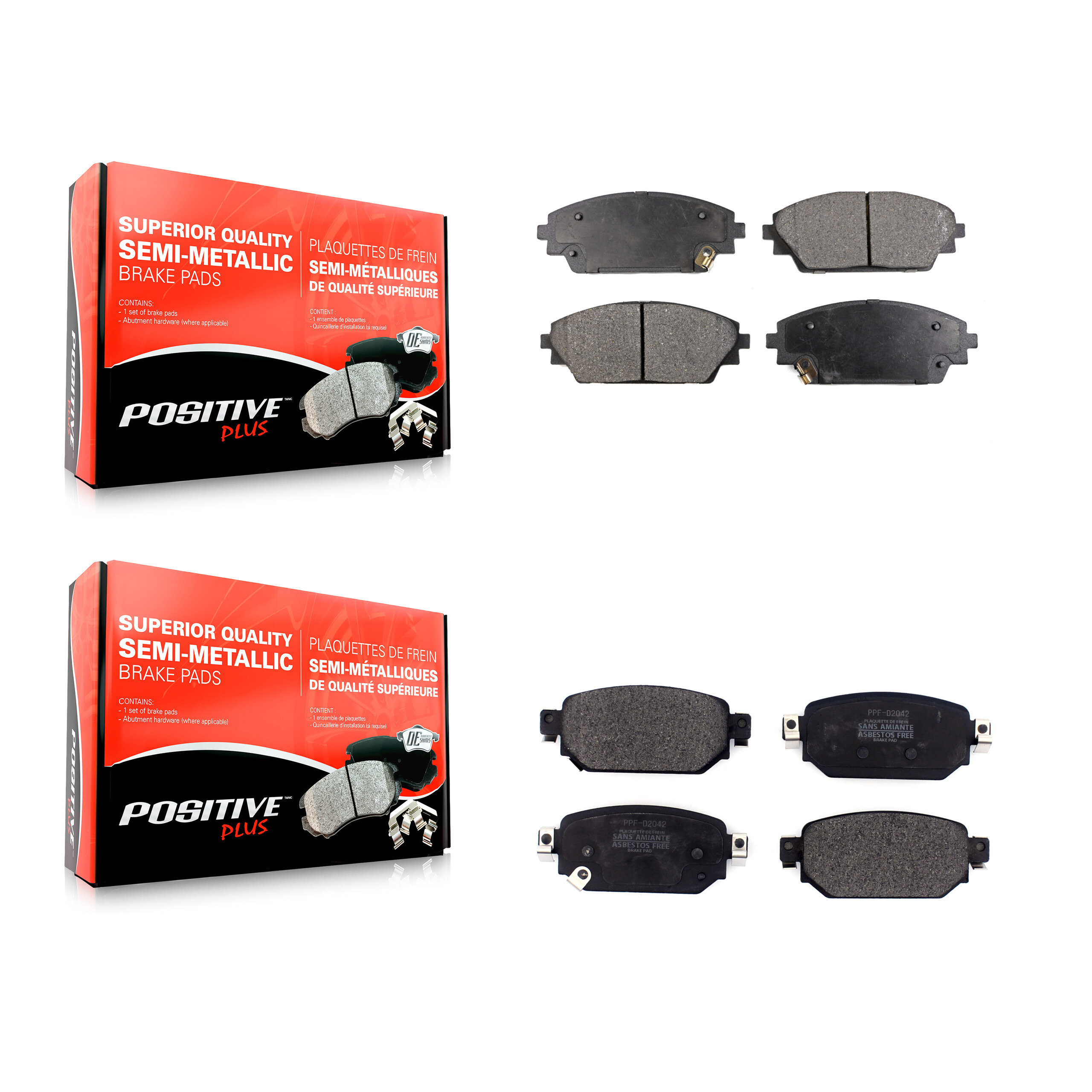 Positive Plus - KPF-100476 - Front and Rear Disc Brake Pad Kits