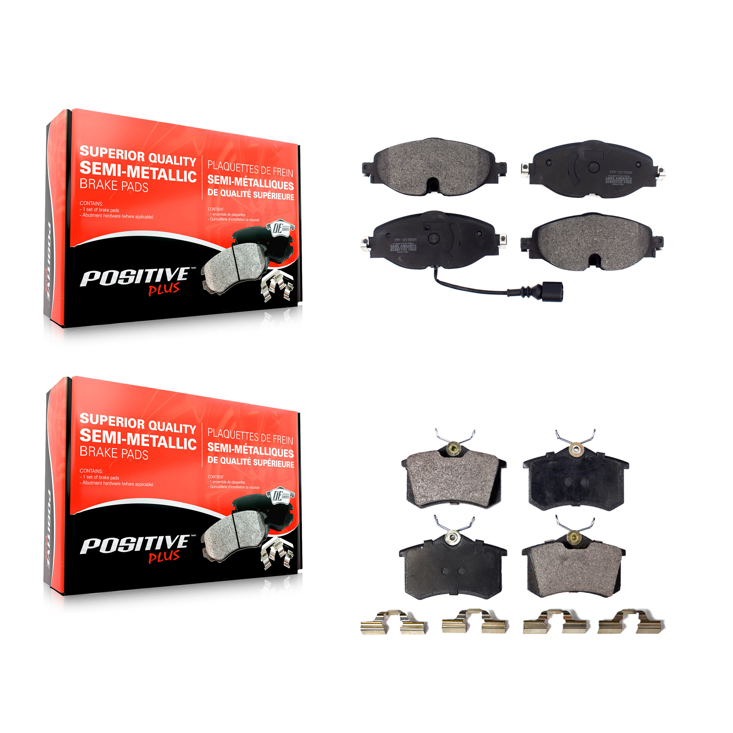 Positive Plus - KPF-100481 - Front and Rear Disc Brake Pad Kits