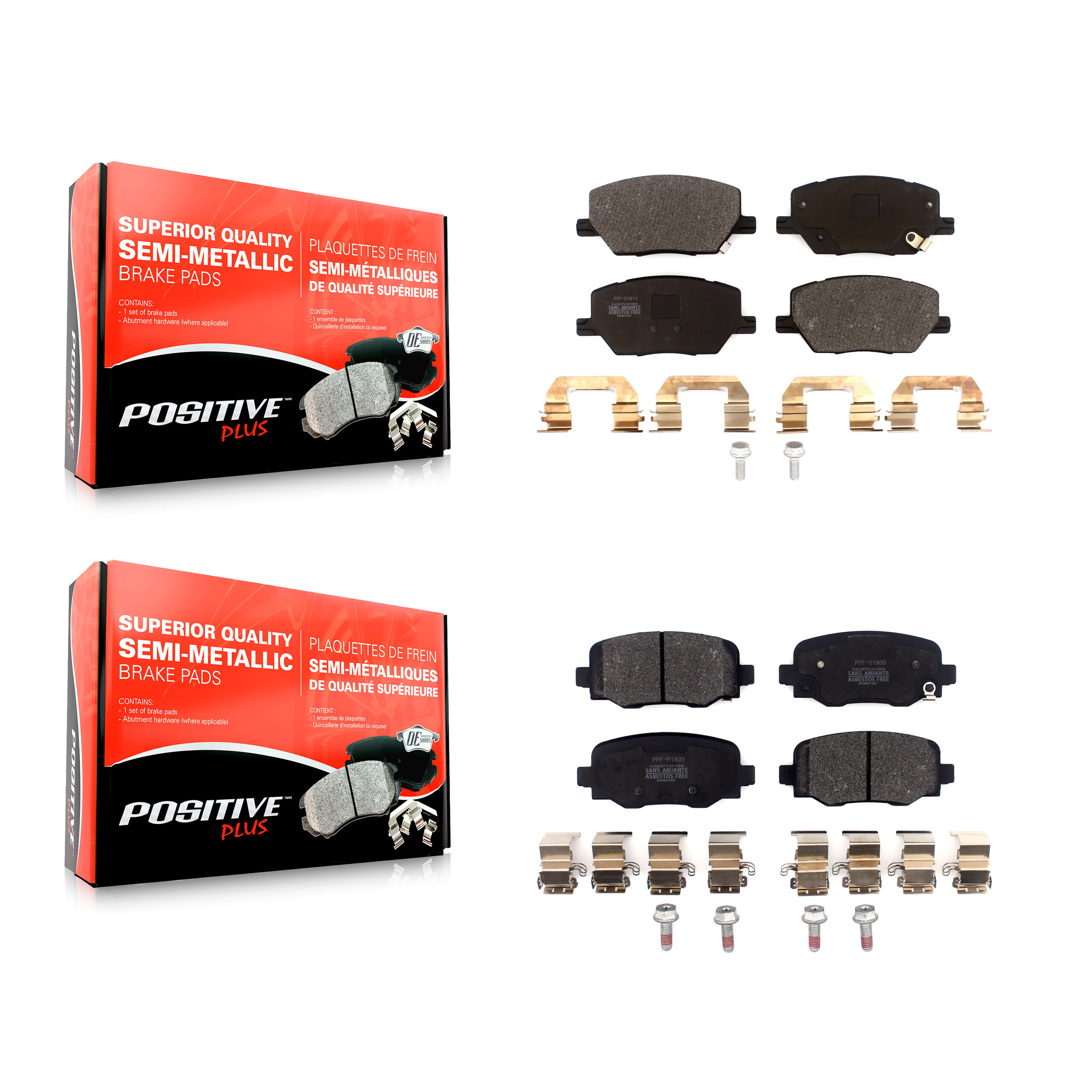 Positive Plus - KPF-100483 - Front and Rear Disc Brake Pad Kits