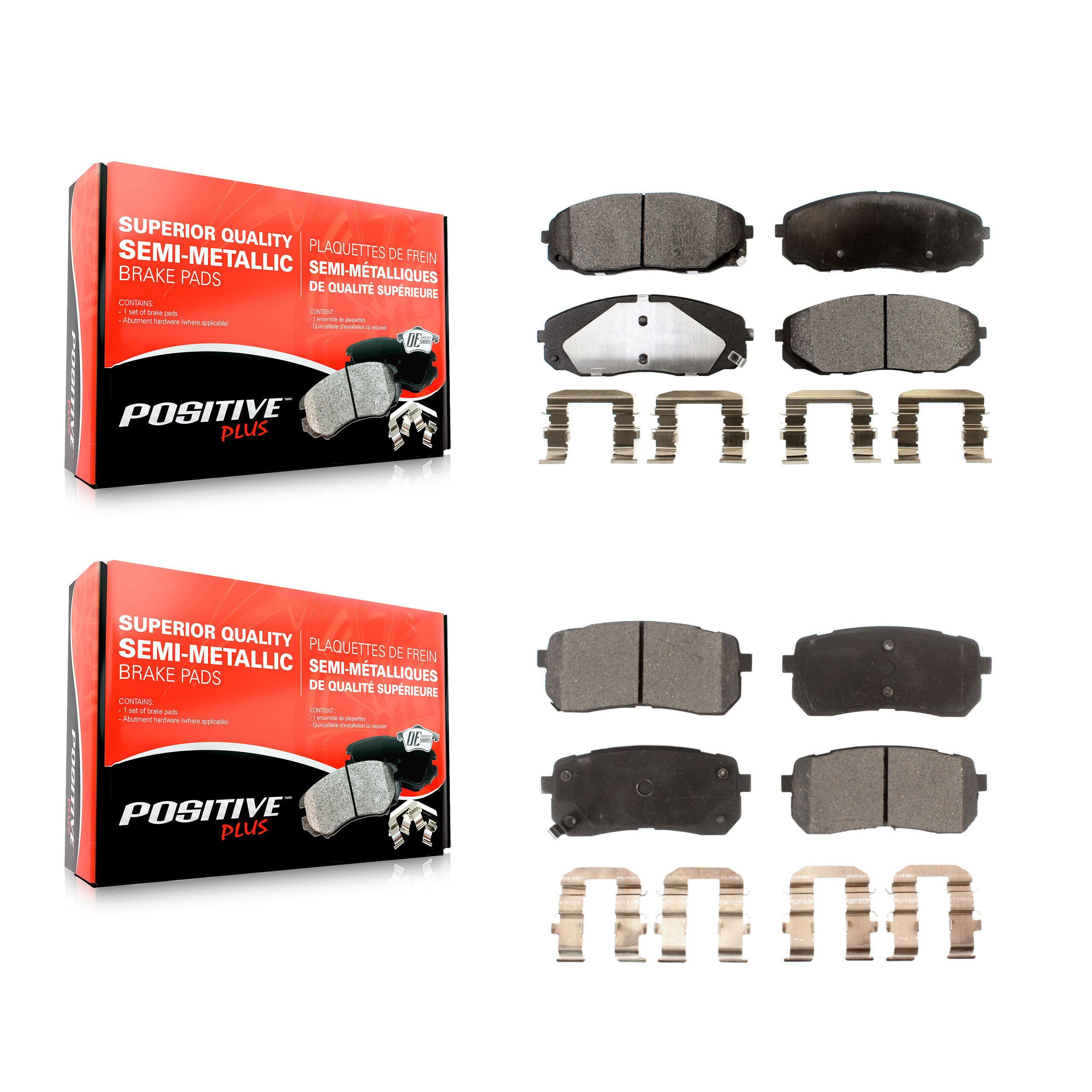 Positive Plus - KPF-100484 - Front and Rear Disc Brake Pad Kits