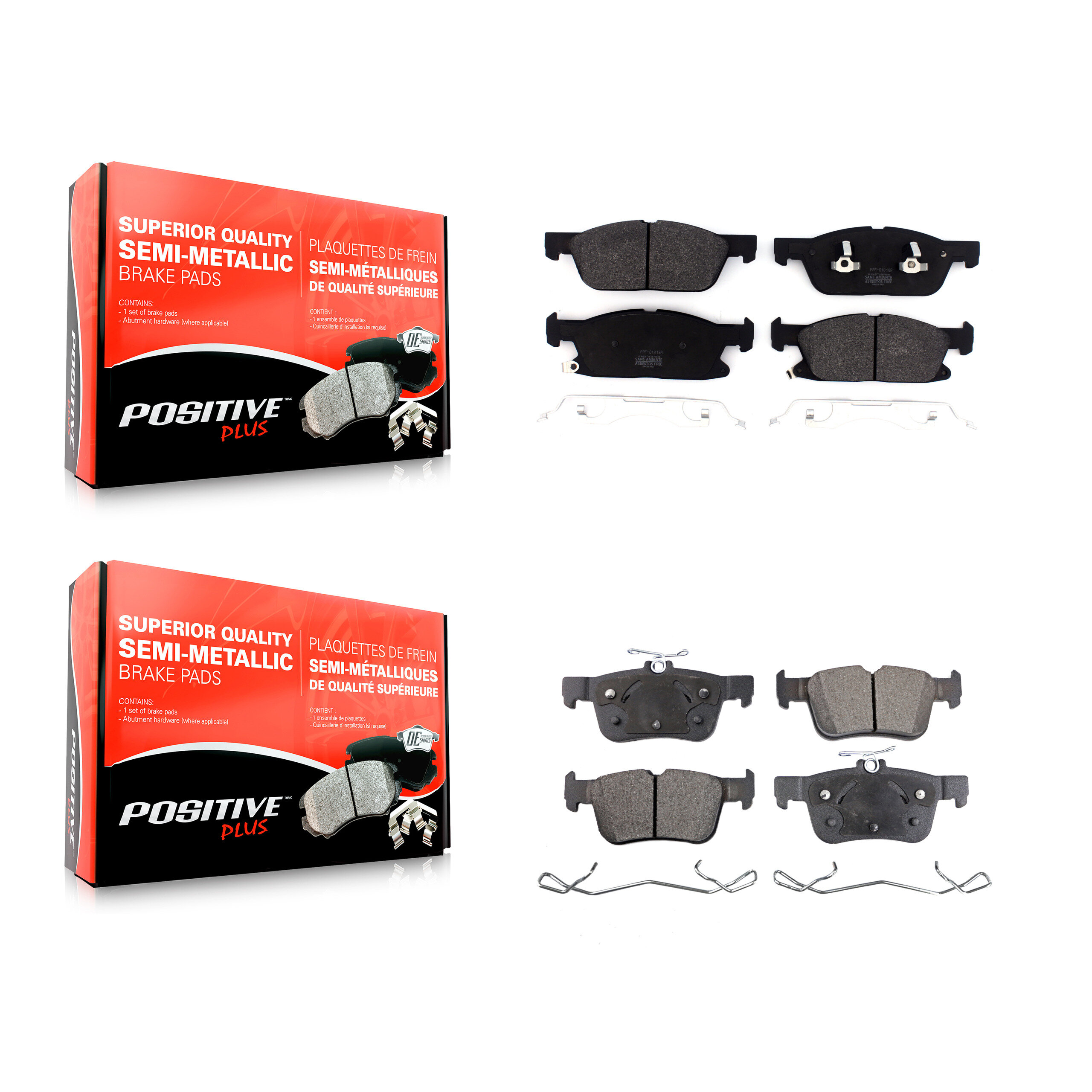 Positive Plus - KPF-100486 - Front and Rear Disc Brake Pad Kits
