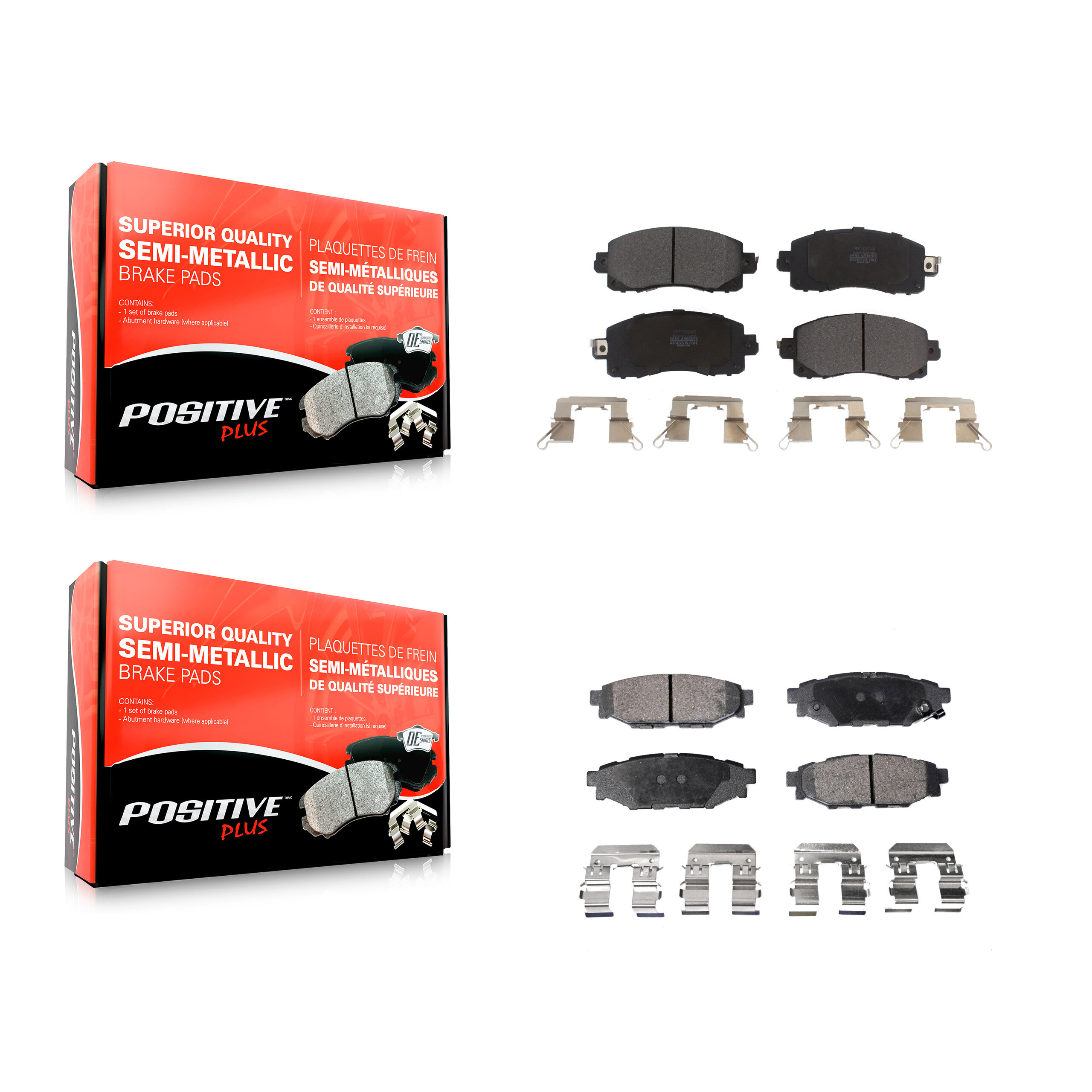 Positive Plus - KPF-100497 - Front and Rear Disc Brake Pad Kits