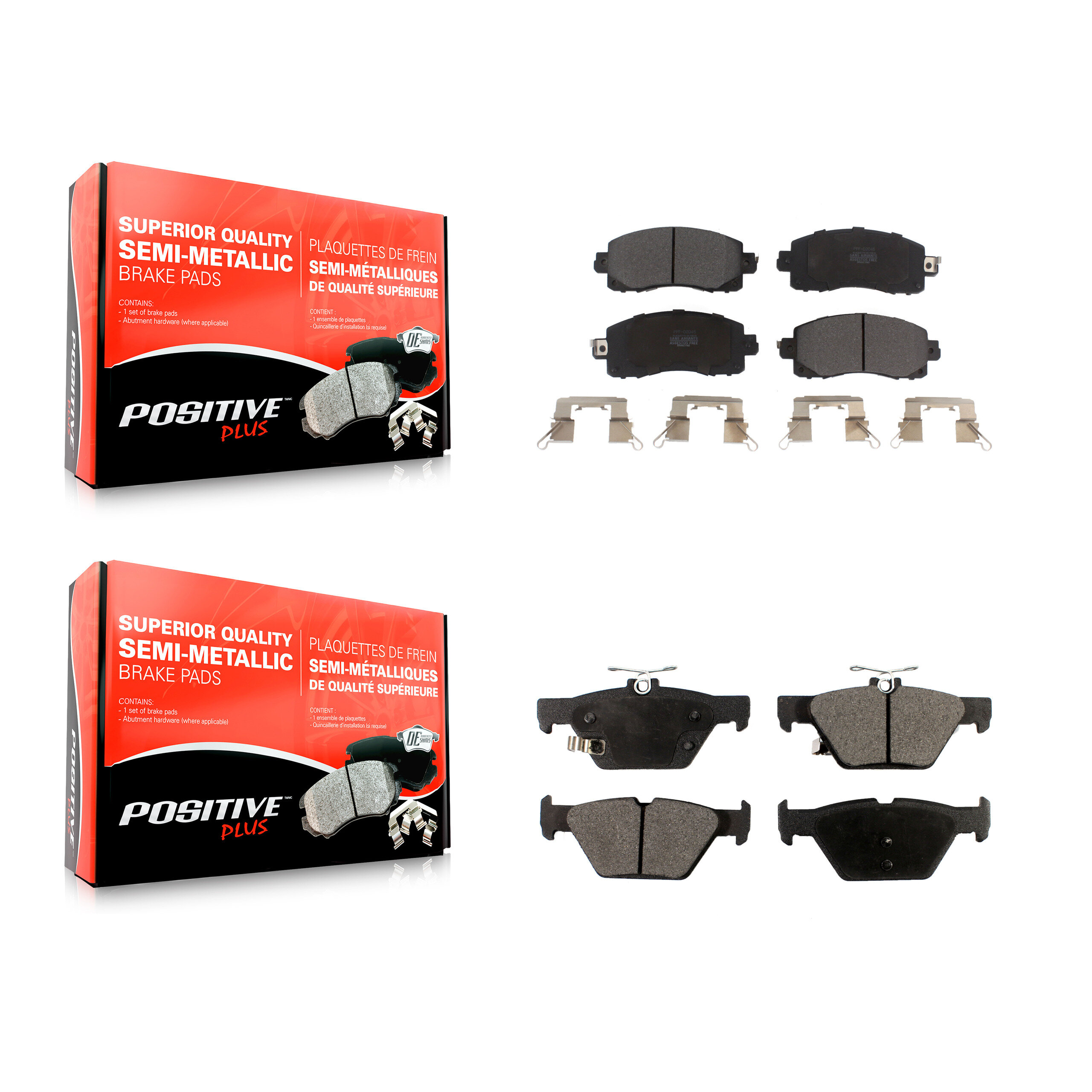 Positive Plus - KPF-100498 - Front and Rear Disc Brake Pad Kits