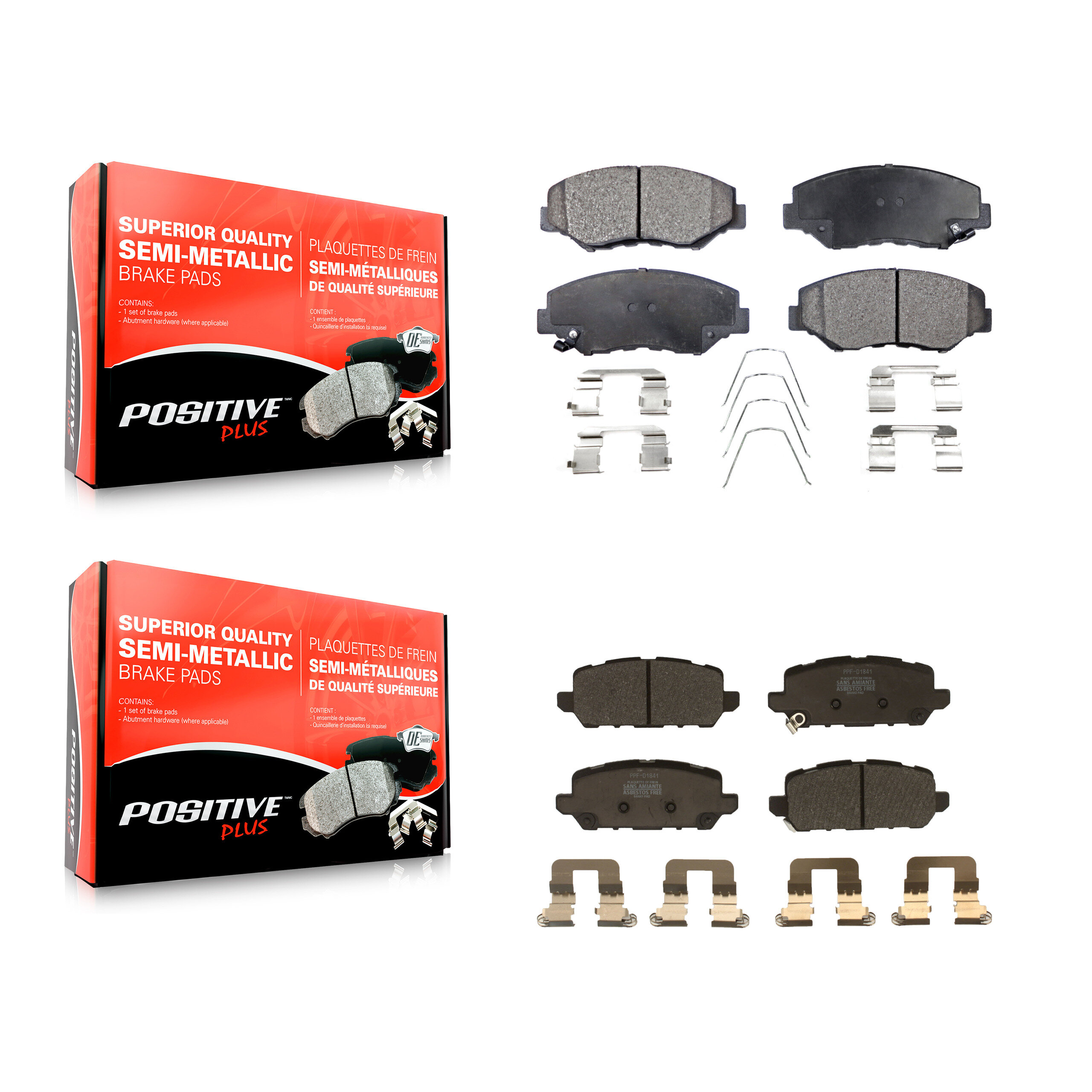Positive Plus - KPF-100499 - Front and Rear Disc Brake Pad Kits
