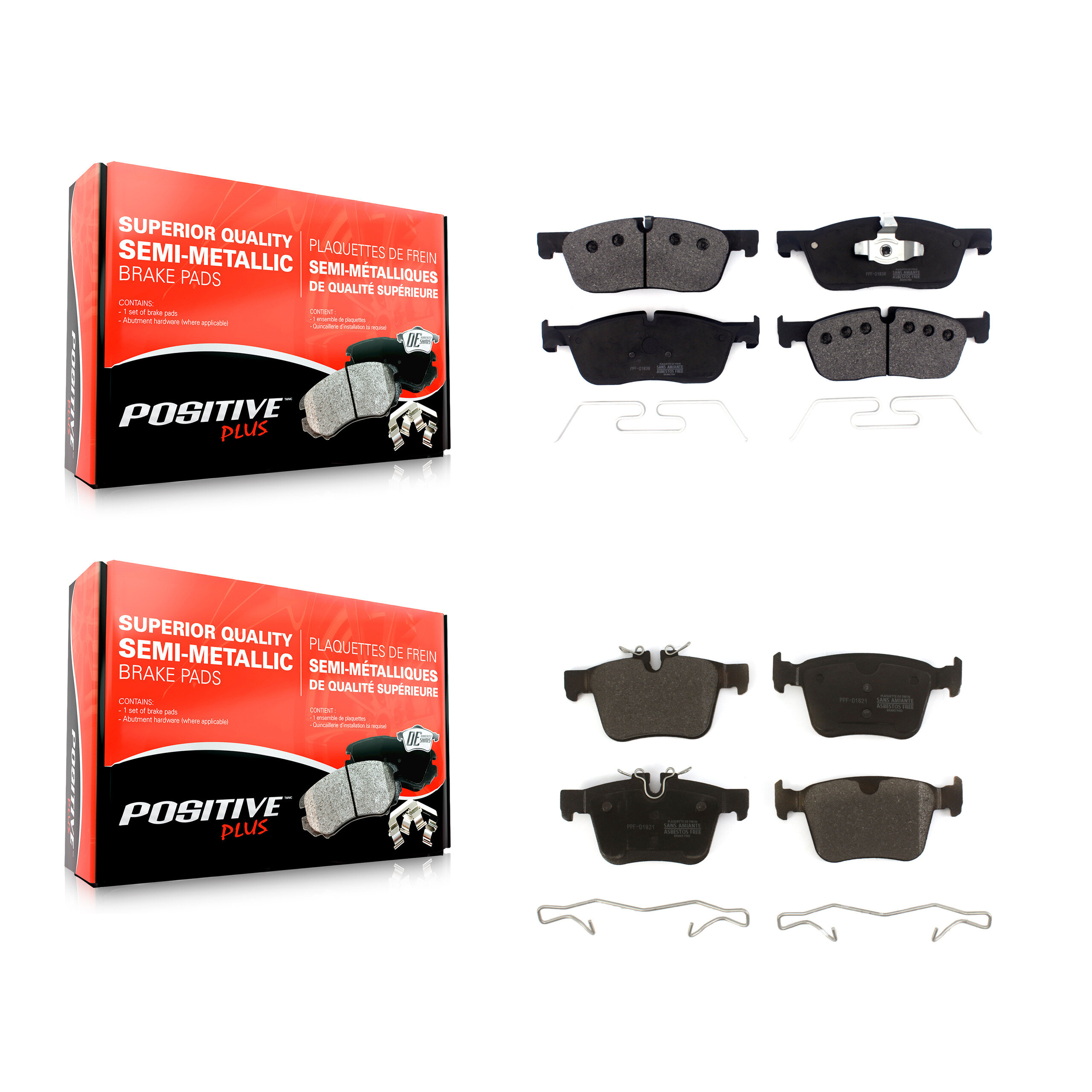 Positive Plus - KPF-100505 - Front and Rear Disc Brake Pad Kits