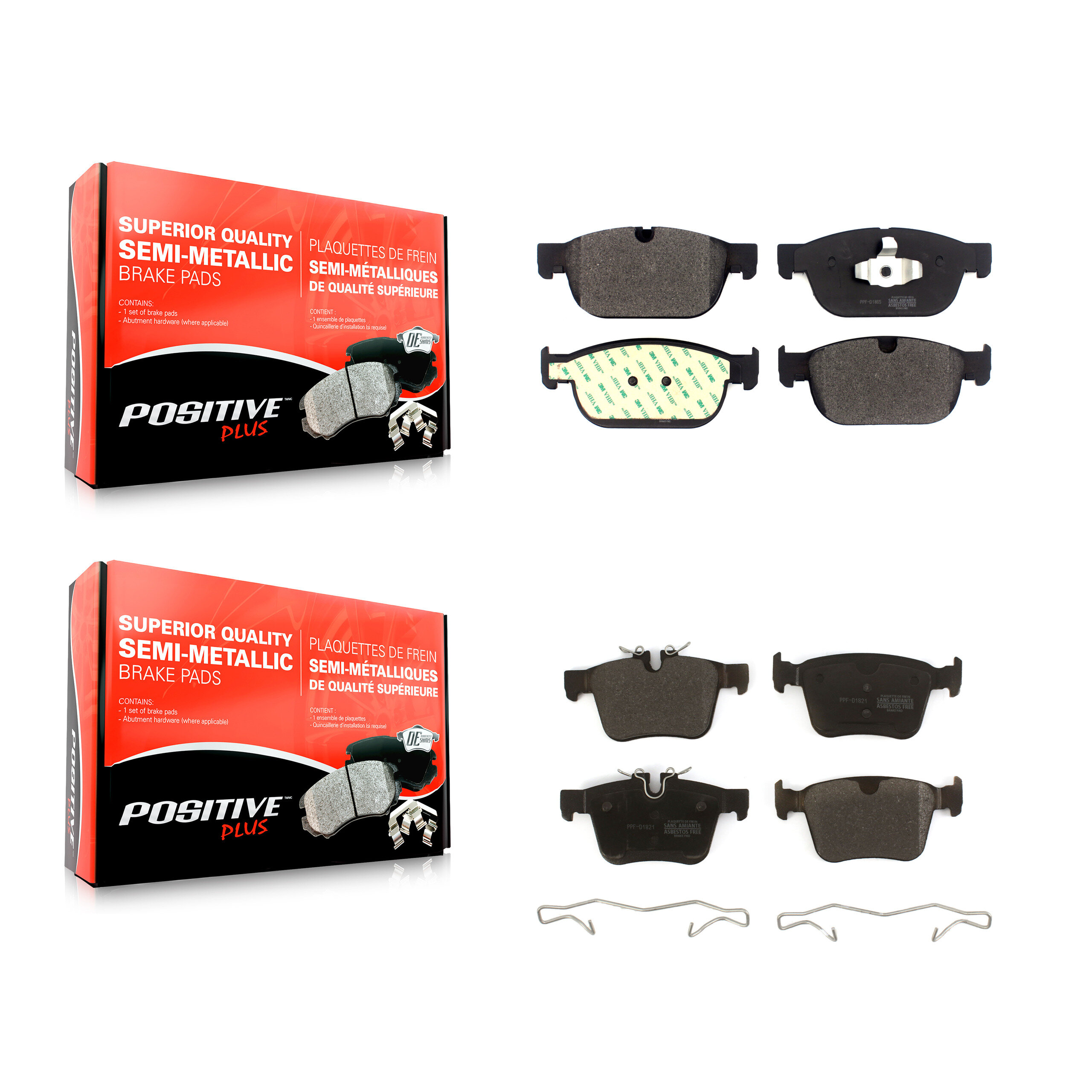 Positive Plus - KPF-100506 - Front and Rear Disc Brake Pad Kits