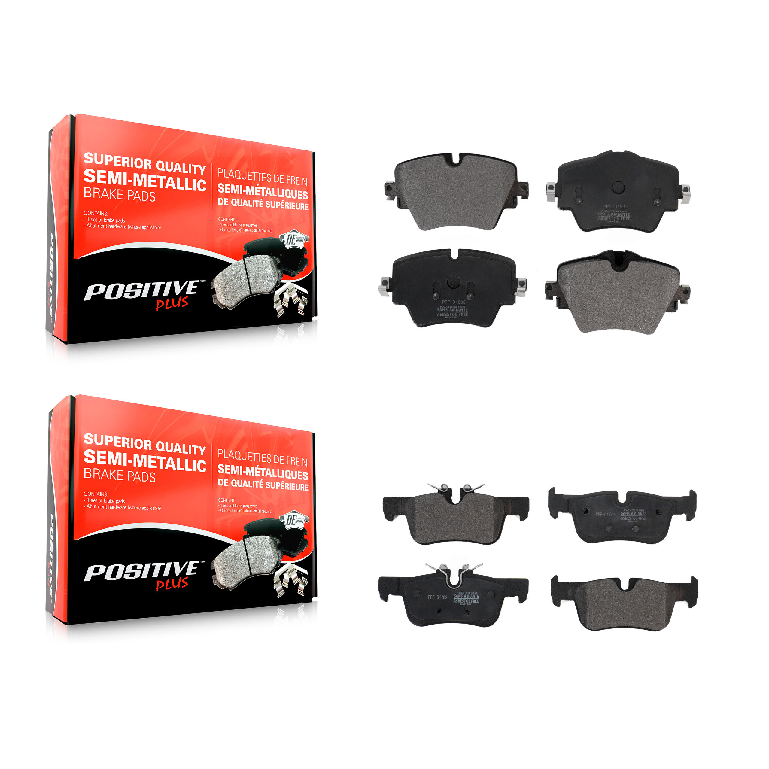 Positive Plus - KPF-100510 - Front and Rear Disc Brake Pad Kits