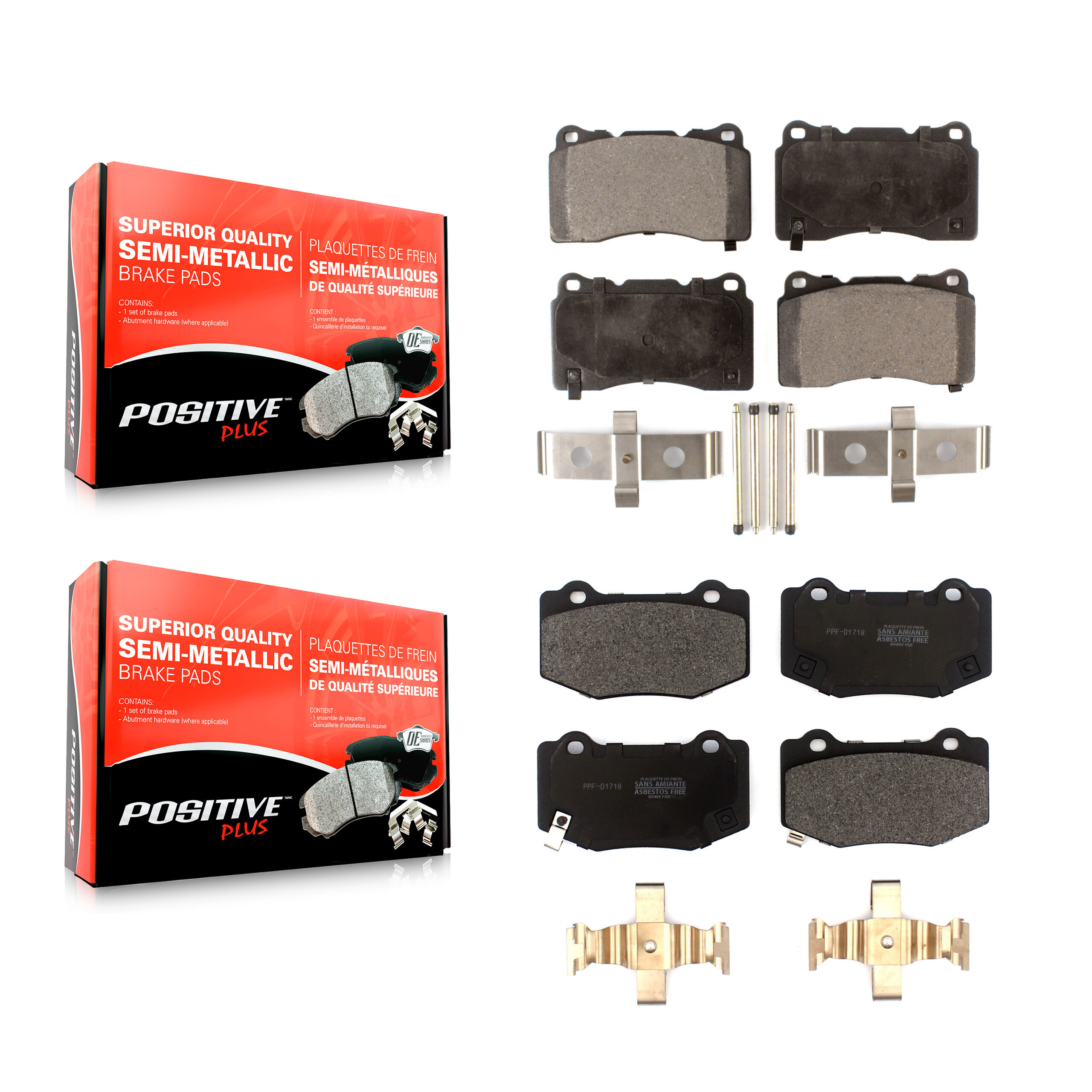 Positive Plus - KPF-100513 - Front and Rear Disc Brake Pad Kits