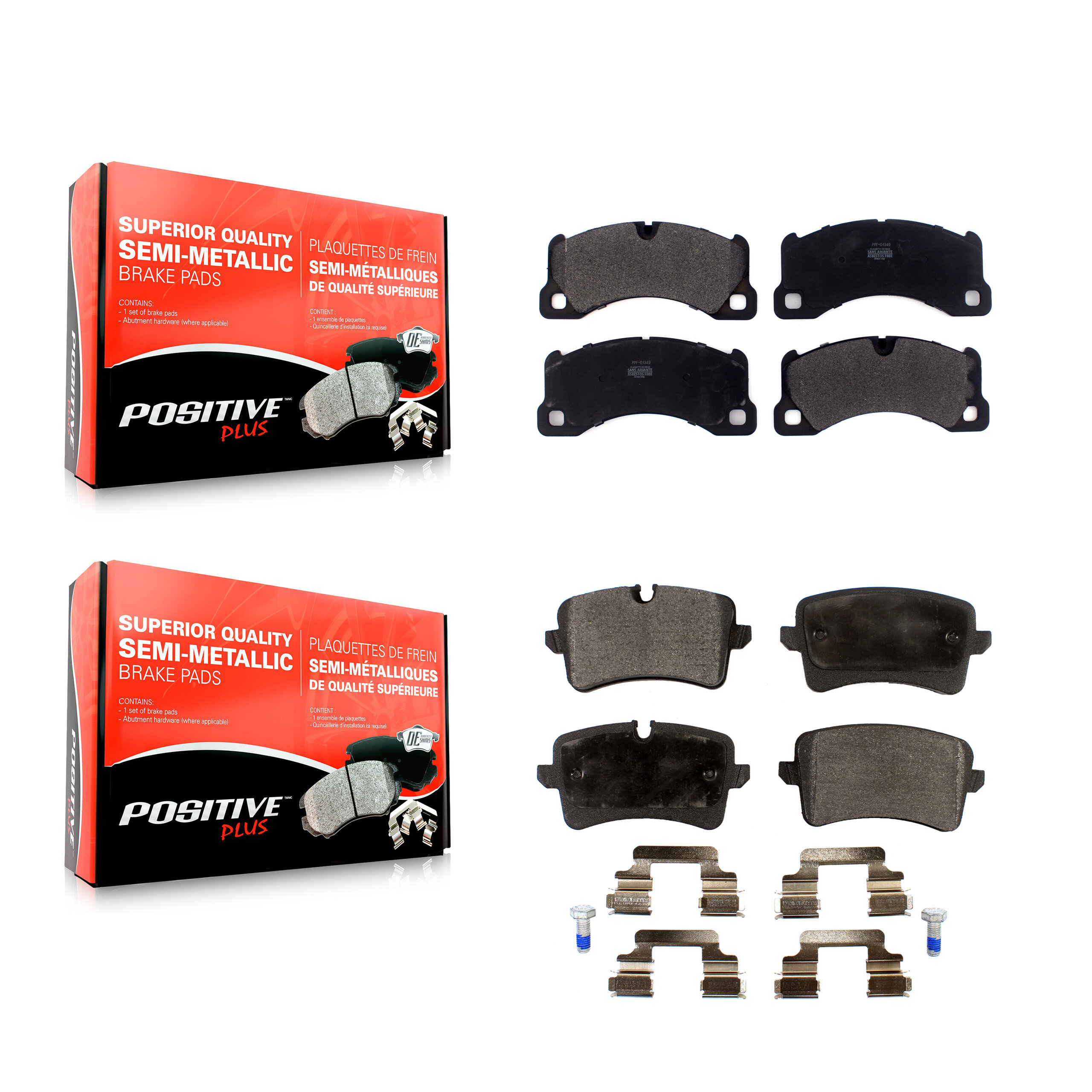 Positive Plus - KPF-100517 - Front and Rear Disc Brake Pad Kits